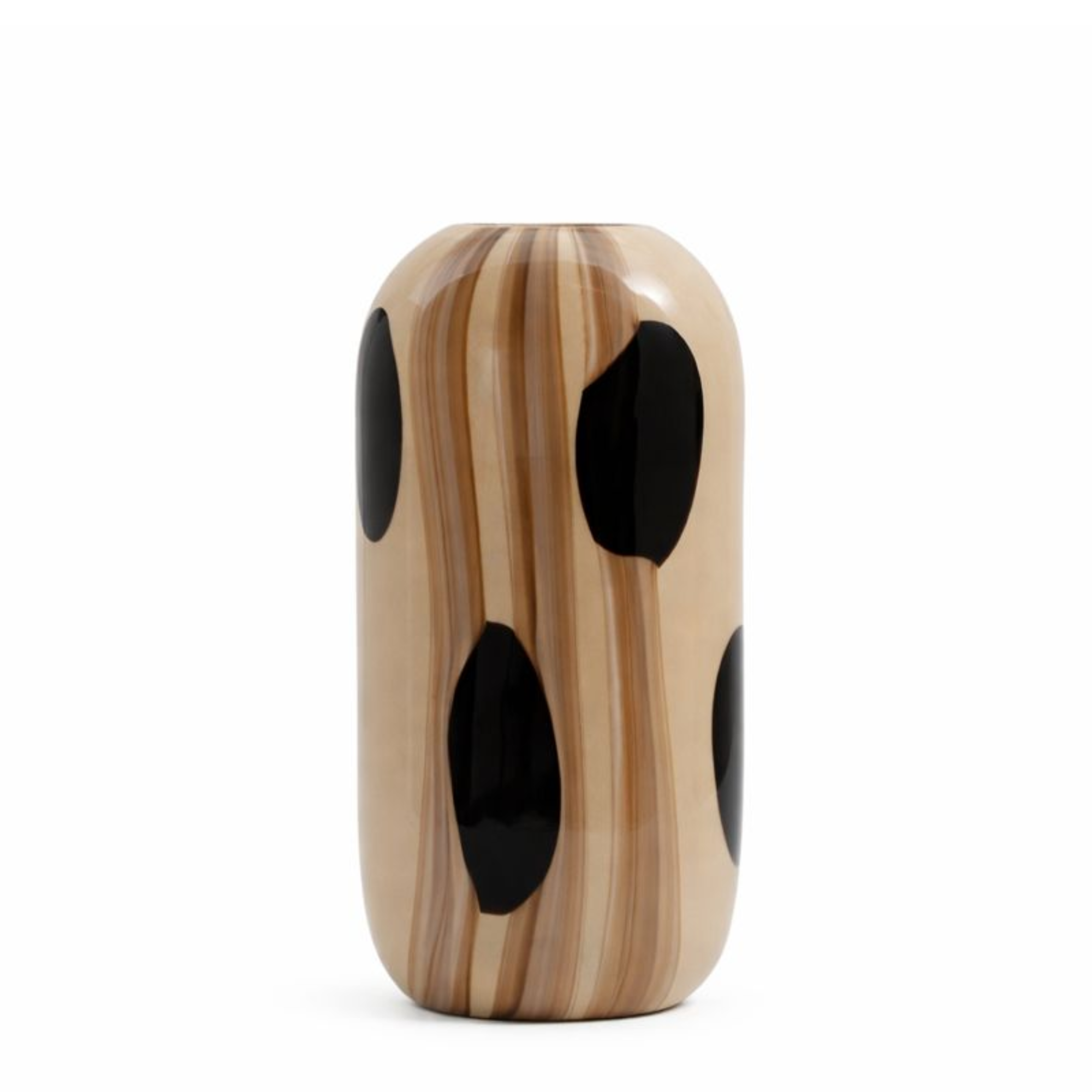 sia-deco-antica-dots-vase-en-verre-souffl-beige-38-cm image 1