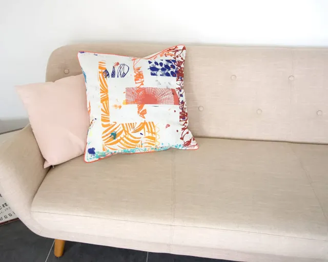 am-cla-feuilles-multicolore-housse-de-coussin-50x50-coton image 1