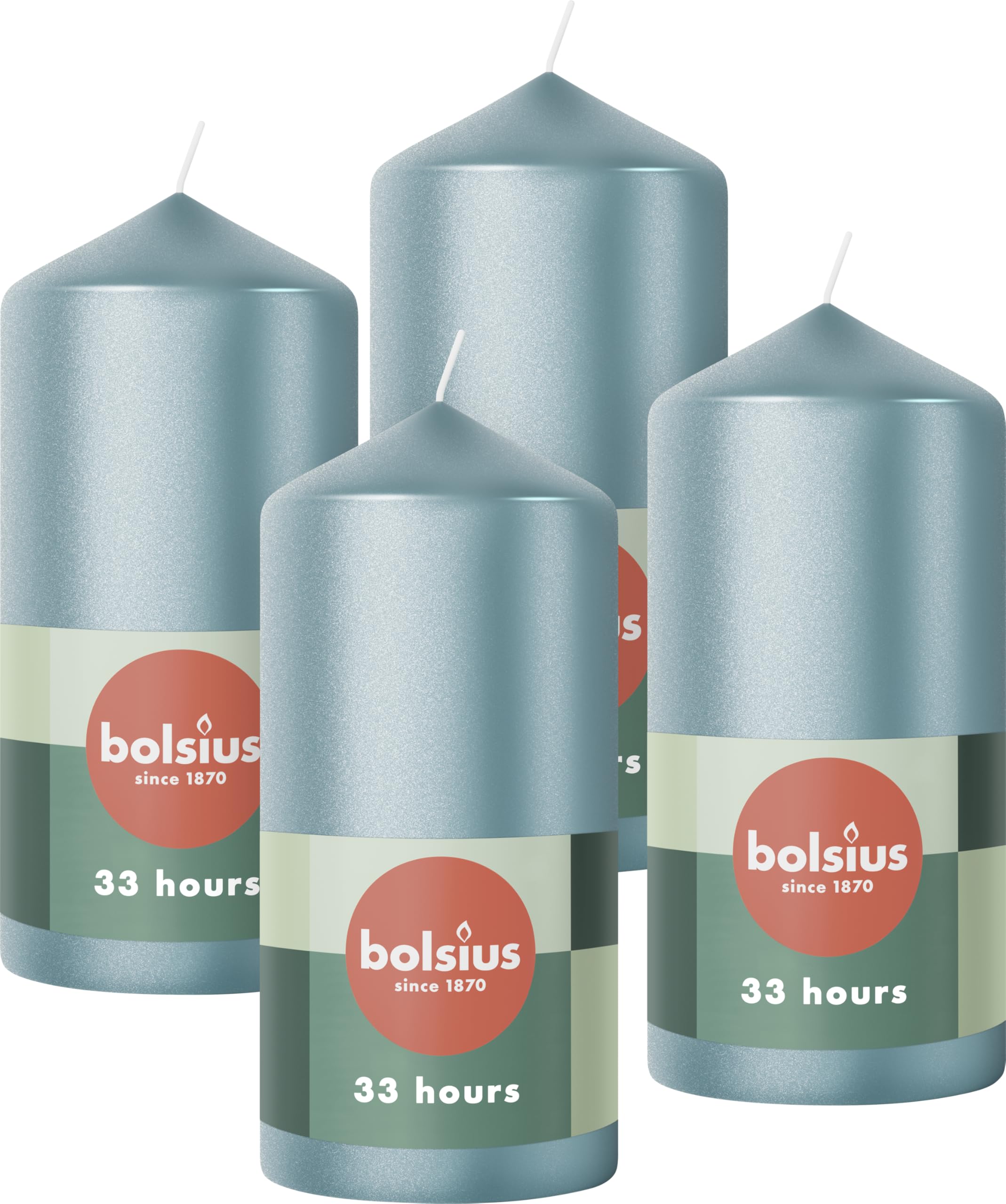 bolsius-bougies-piliers-12x6-cm-bougie-argent-blanc-x4-33h image 7