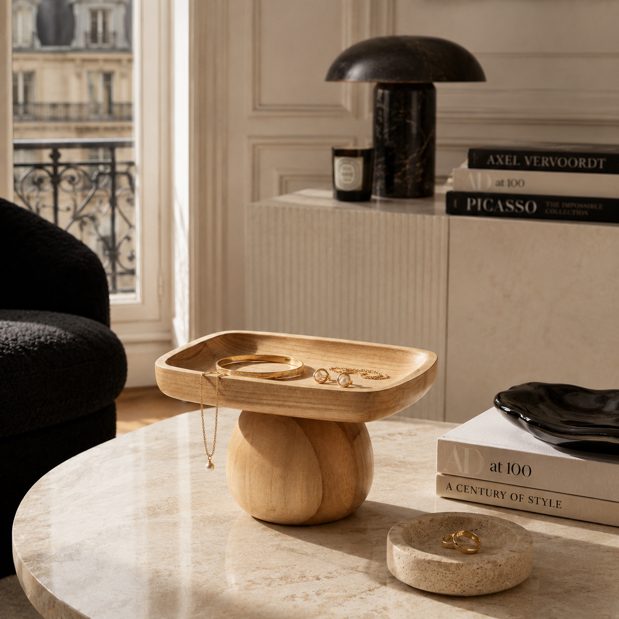 sia-deco-arlo-yoko-plateau-bois-sur-pied-marron-25-cm image 3