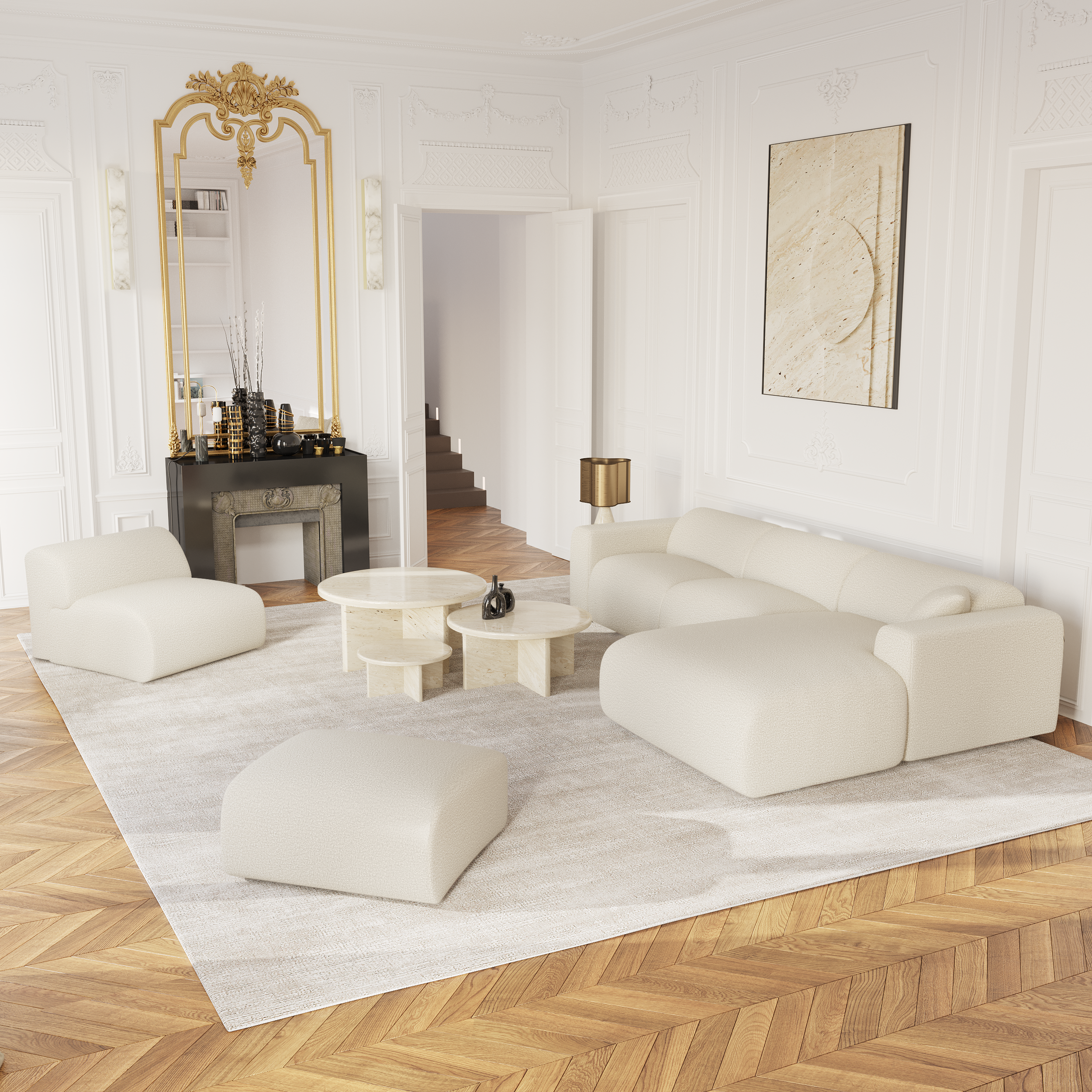 sia-myra-canap-grand-angle-droit-5-places-tissu-cr-me image 2