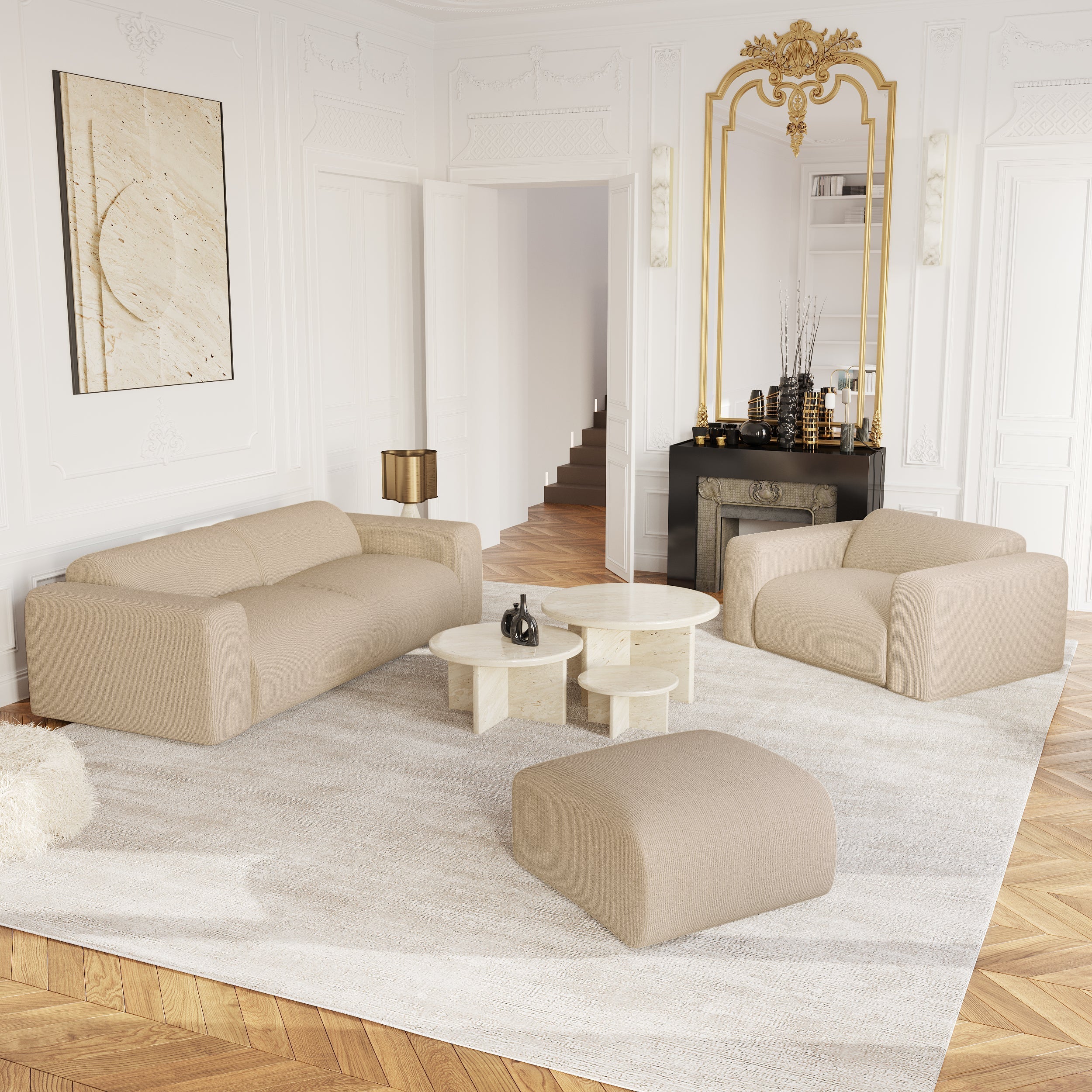 sia-deco-myra-pouf-beige-assise-arrondie image 2