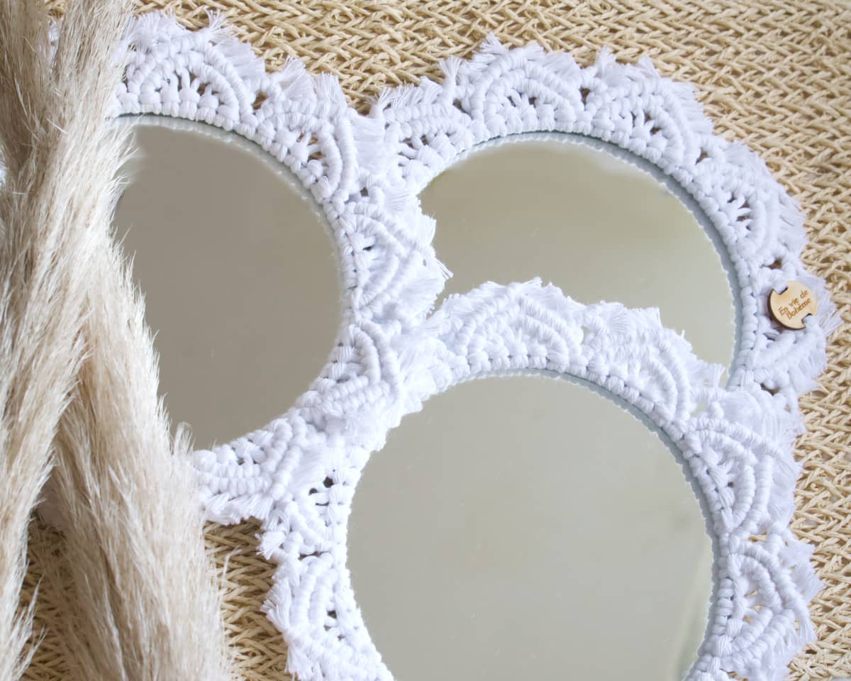 am-cla-miroirs-macram-ronds-blancs-lot-de-3-diam-tre-20-cm image 2