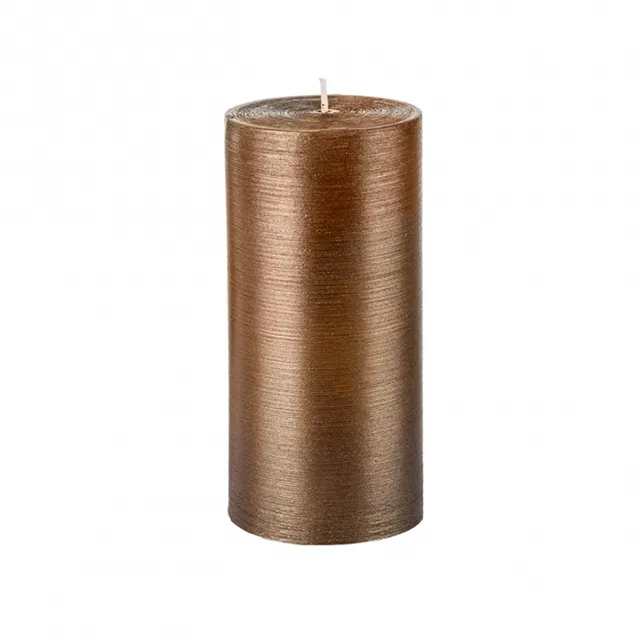 sia-nora-bougie-stripes-l-cylindrique-dor-15-cm image 1