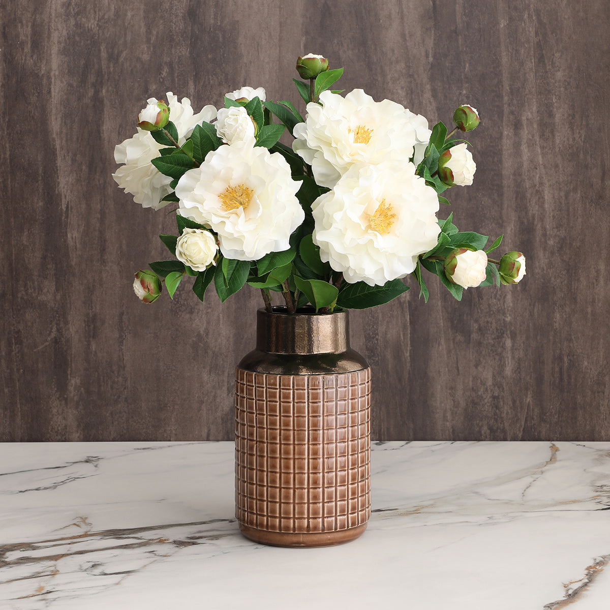 sia-deco-antica-vase-mosa-que-c-ramique-marron-25-cm image 4