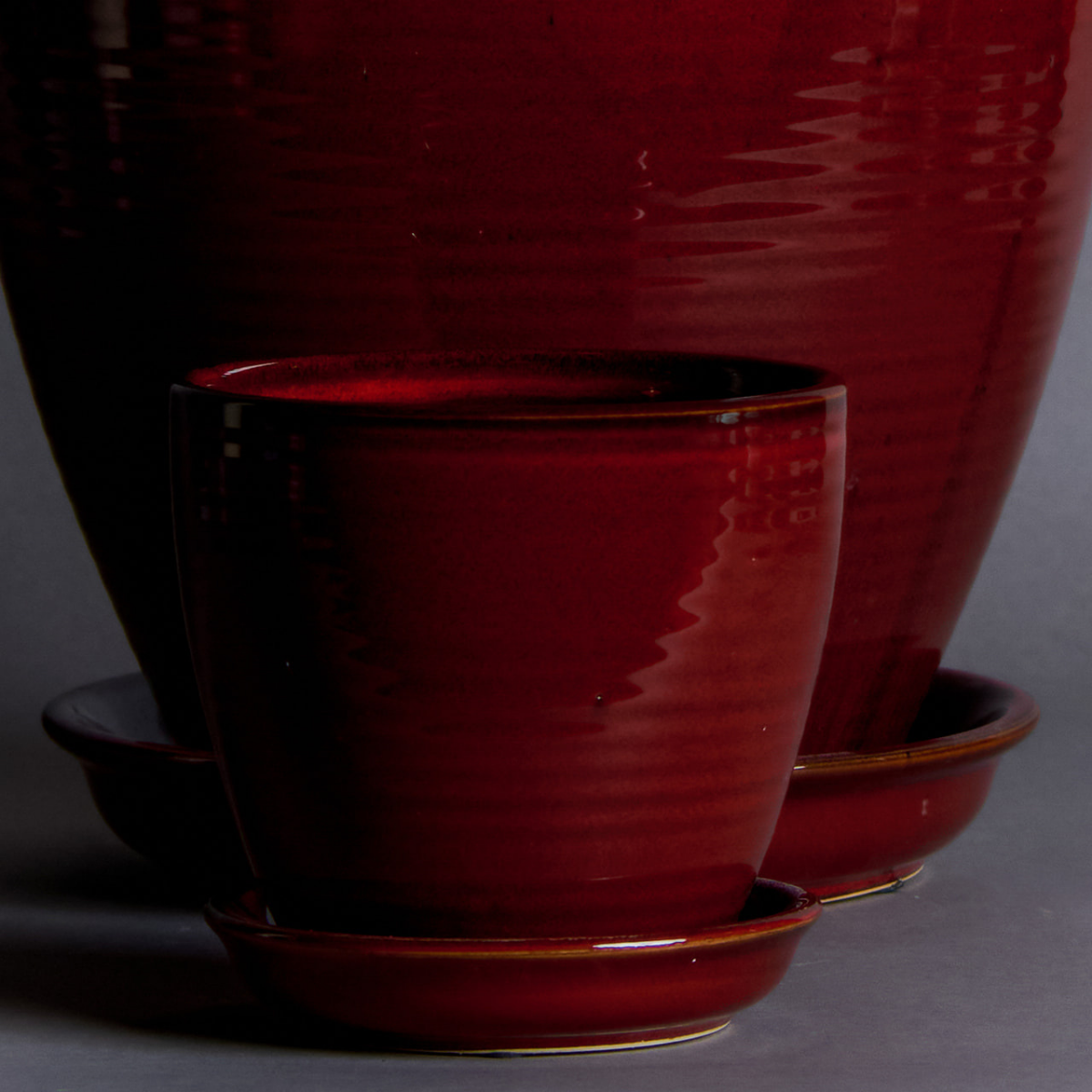 sia-antica-cache-pots-c-ramique-bordeaux-lot-de-2-soucoupes image 3