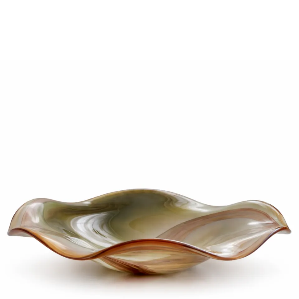 sia-arlo-olivine-coupelle-d-corative-verre-souffl-vert-40-cm image 1