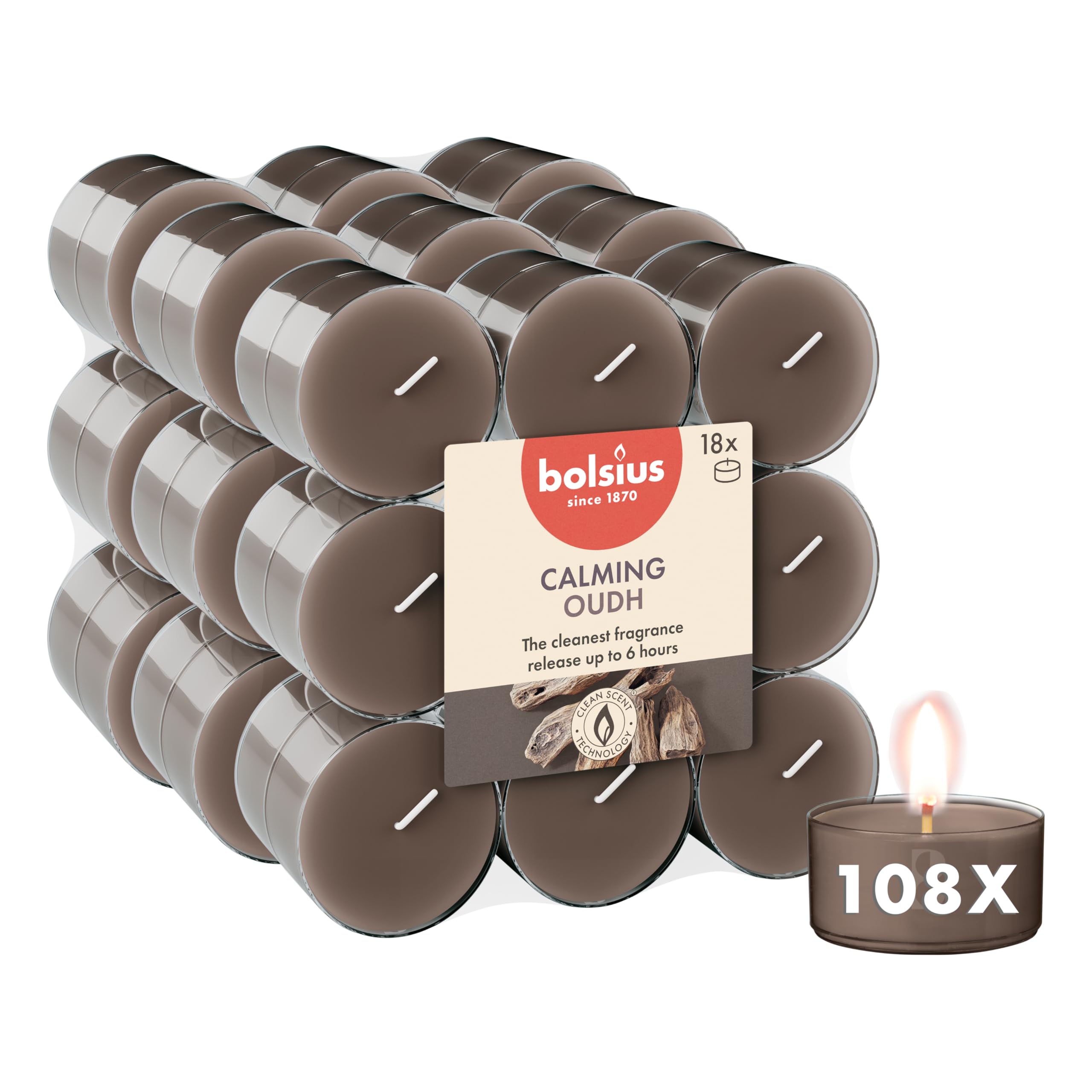 bolsius-oud-wood-bougies-chauffe-plat-parfum-es-108-pi-ces-6h image 1