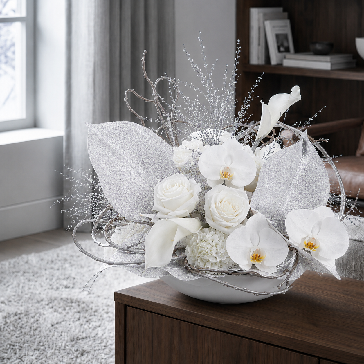 sia-deco-noah-feuille-paillet-e-argent-38-cm image 3