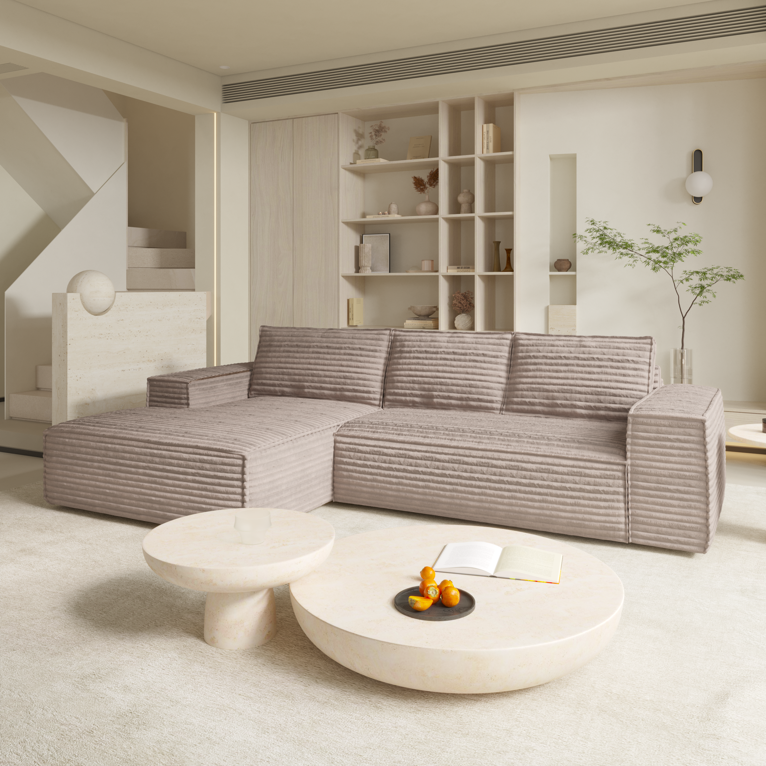 sia-deco-joan-canap-convertible-angle-gauche-taupe-matelas image 2