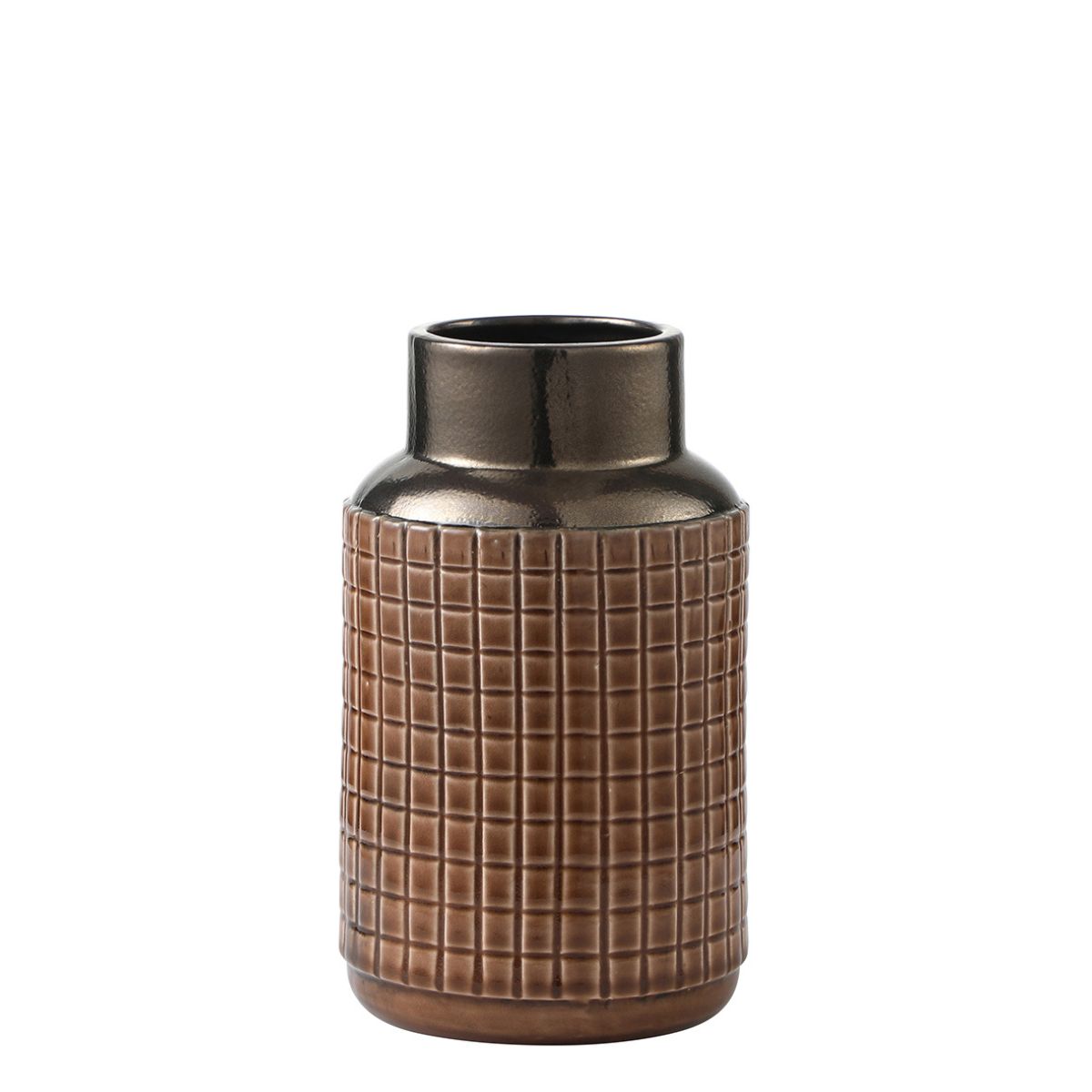 sia-deco-antica-vase-mosa-que-c-ramique-marron-25-cm image 1