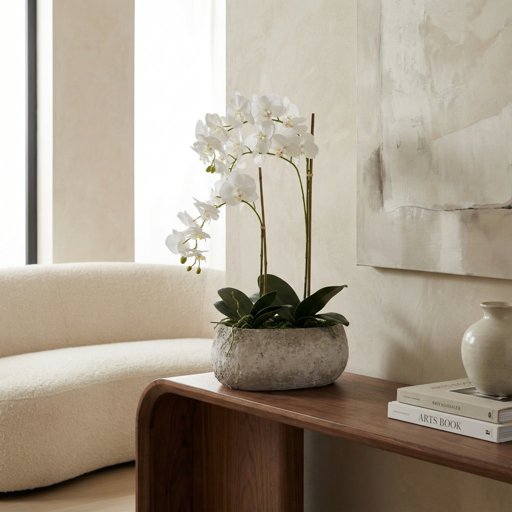 sia-noah-composition-orchid-e-serena-58-cm-blanc-pot image 2