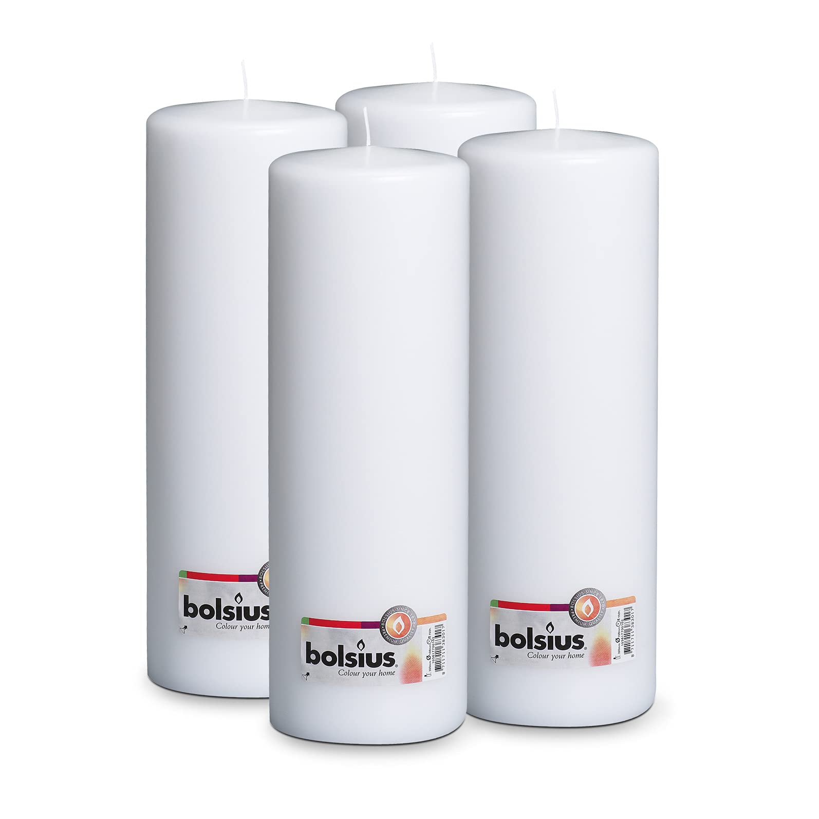 bolsius-bougies-piliers-30cm-bougie-blanche-x4-175h image 1