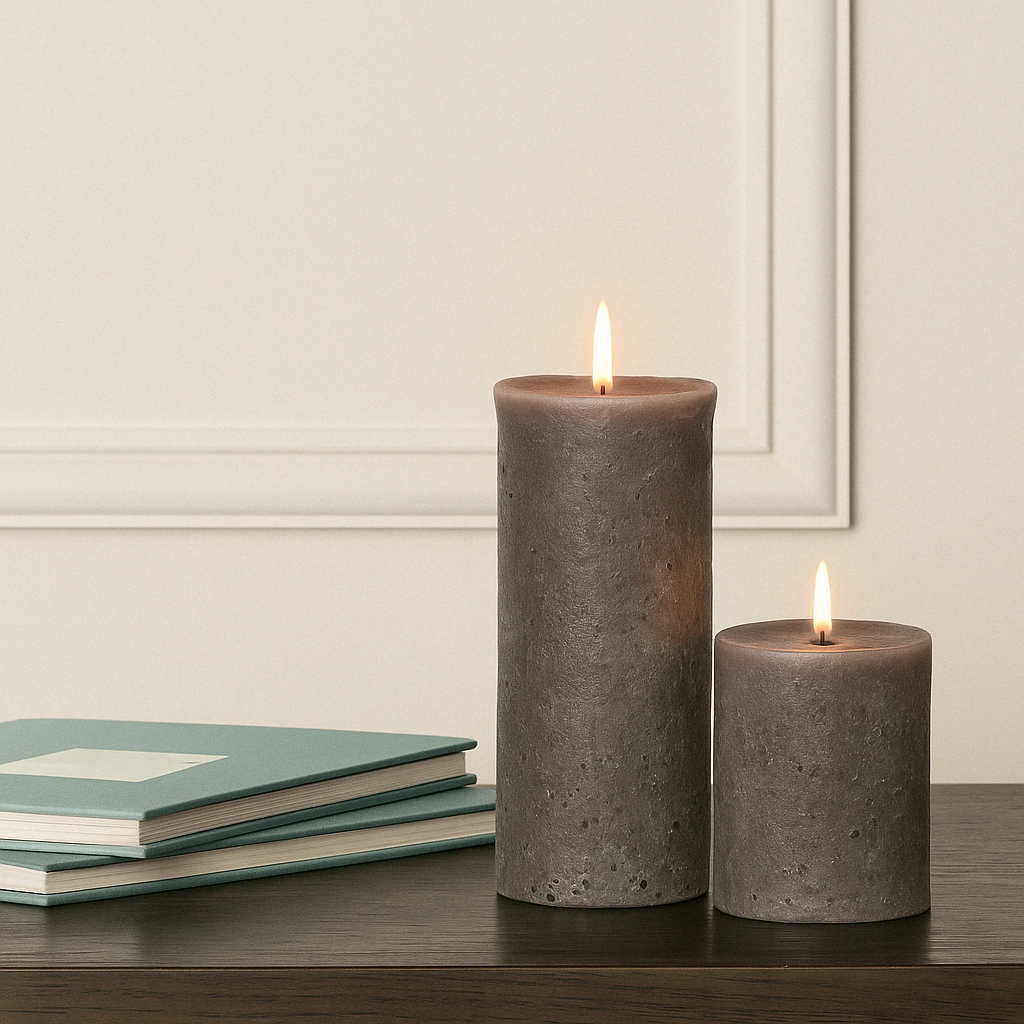 sia-nora-bougie-antik-l-cylindrique-taupe-15-cm image 2