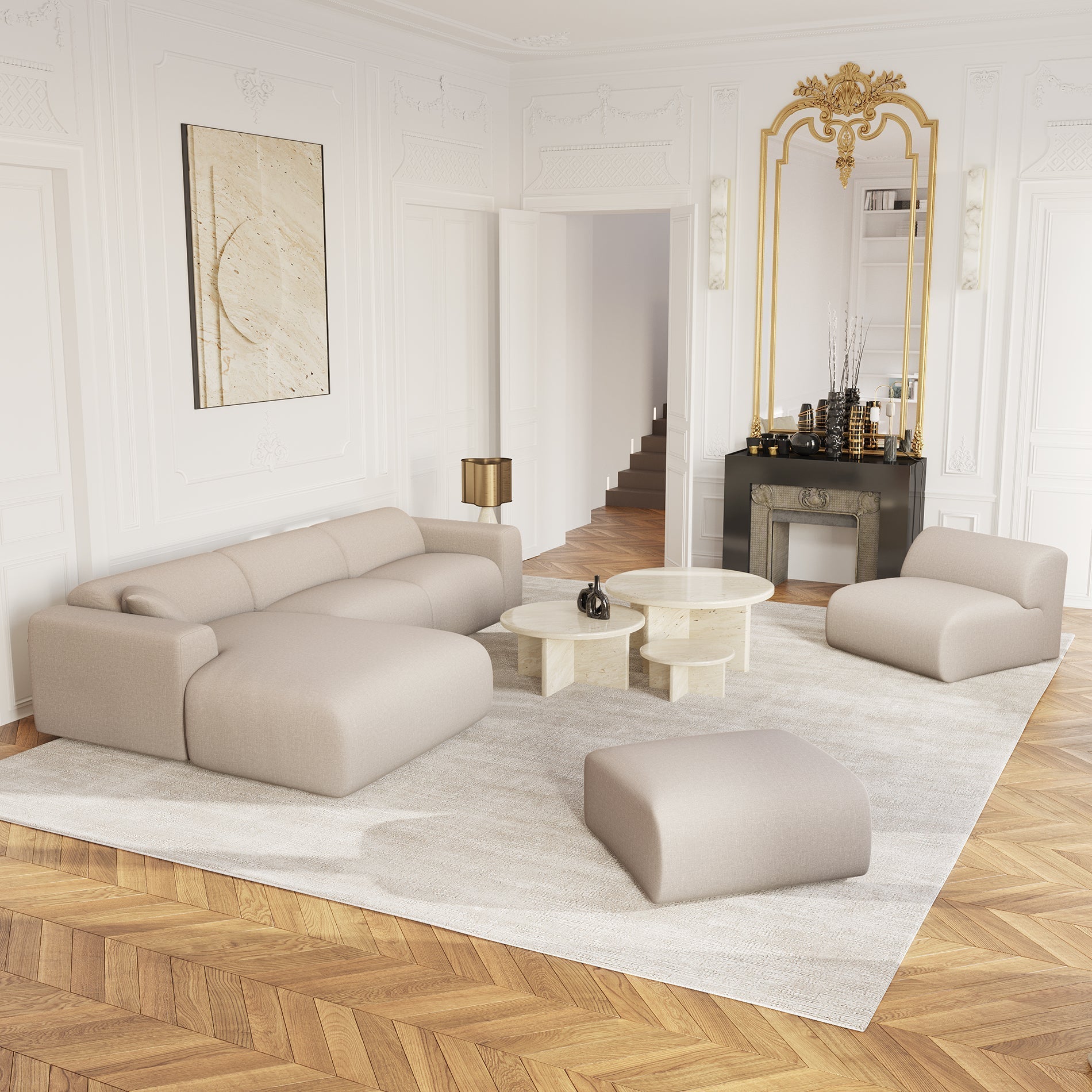 sia-deco-myra-pouf-beige-assise-arrondie-2 image 2