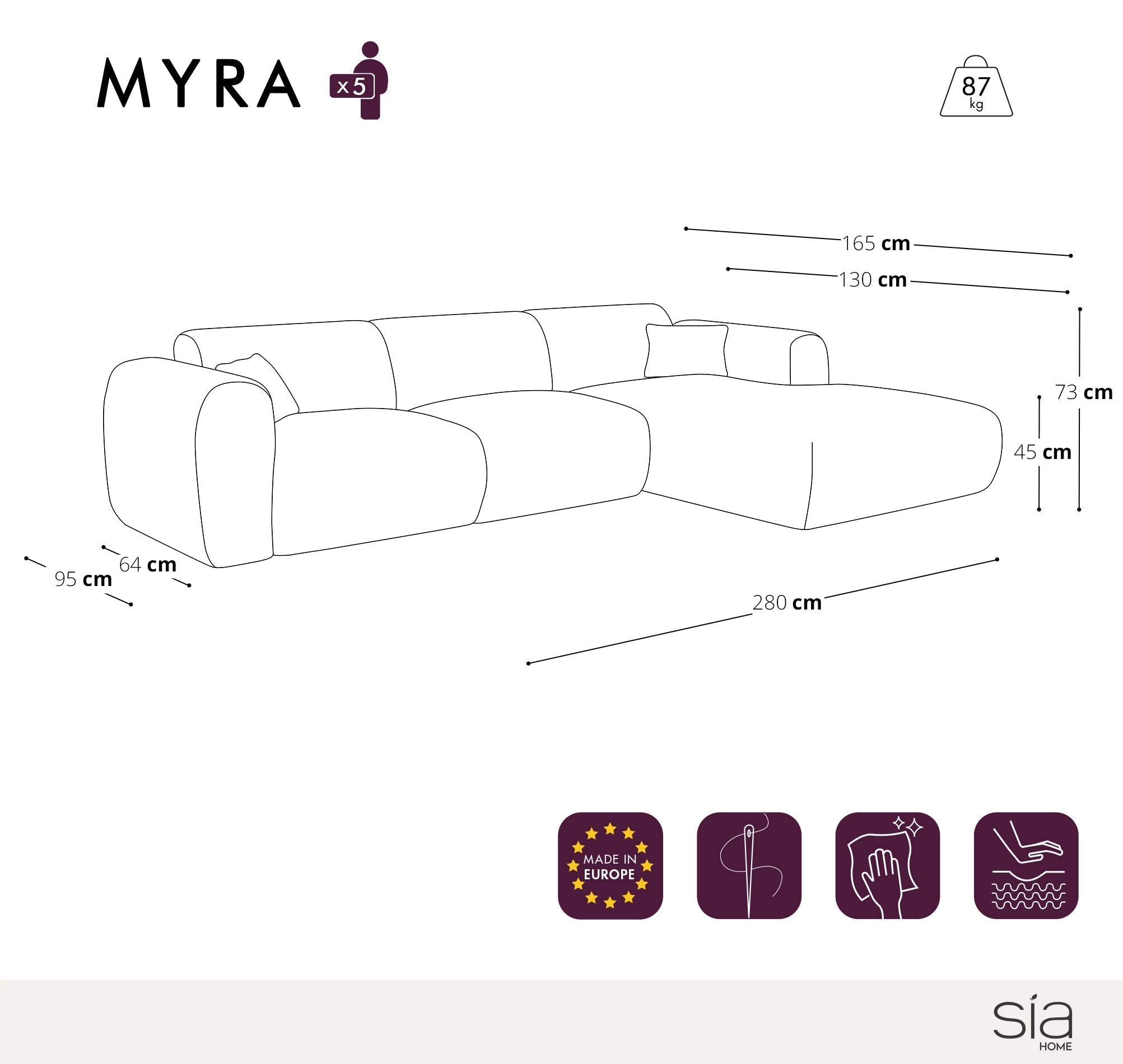 sia-deco-myra-canap-grand-angle-droit-cr-me-5-places image 4