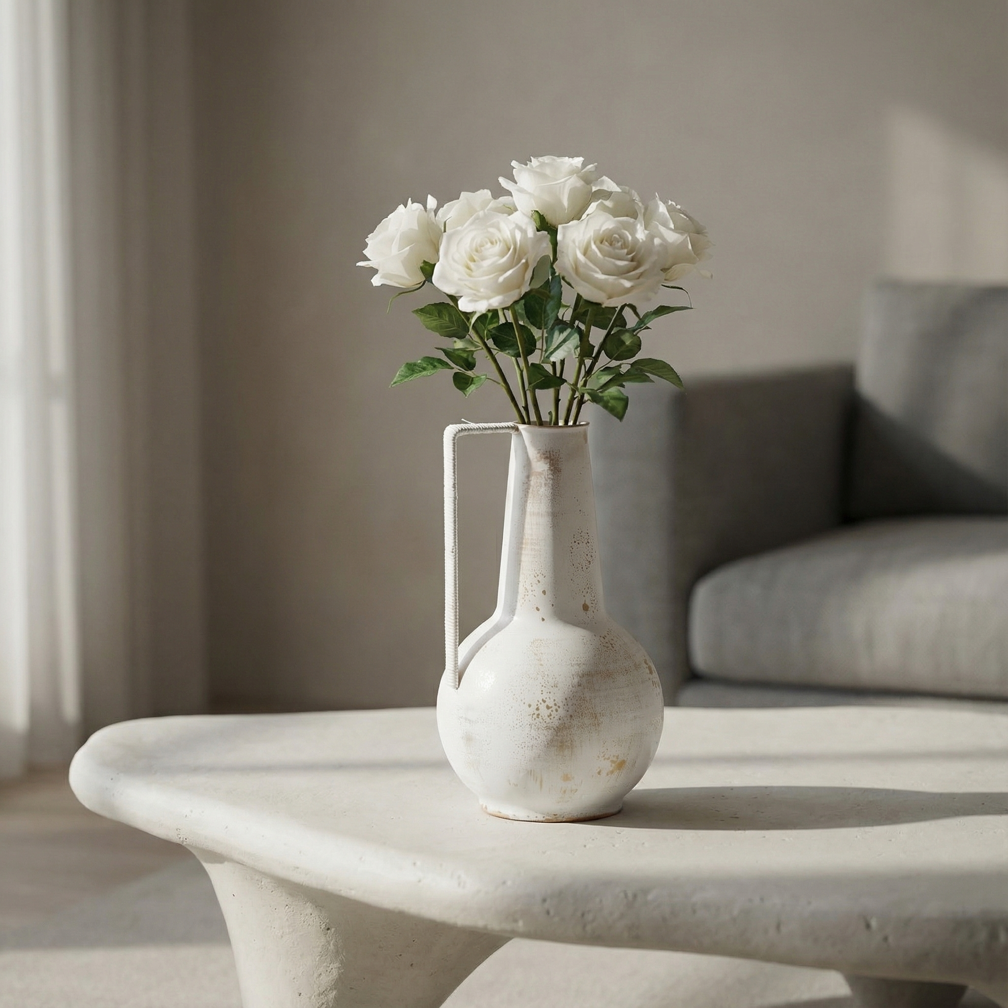 sia-deco-antica-avena-vase-en-m-tal-blanc-34-cm image 2