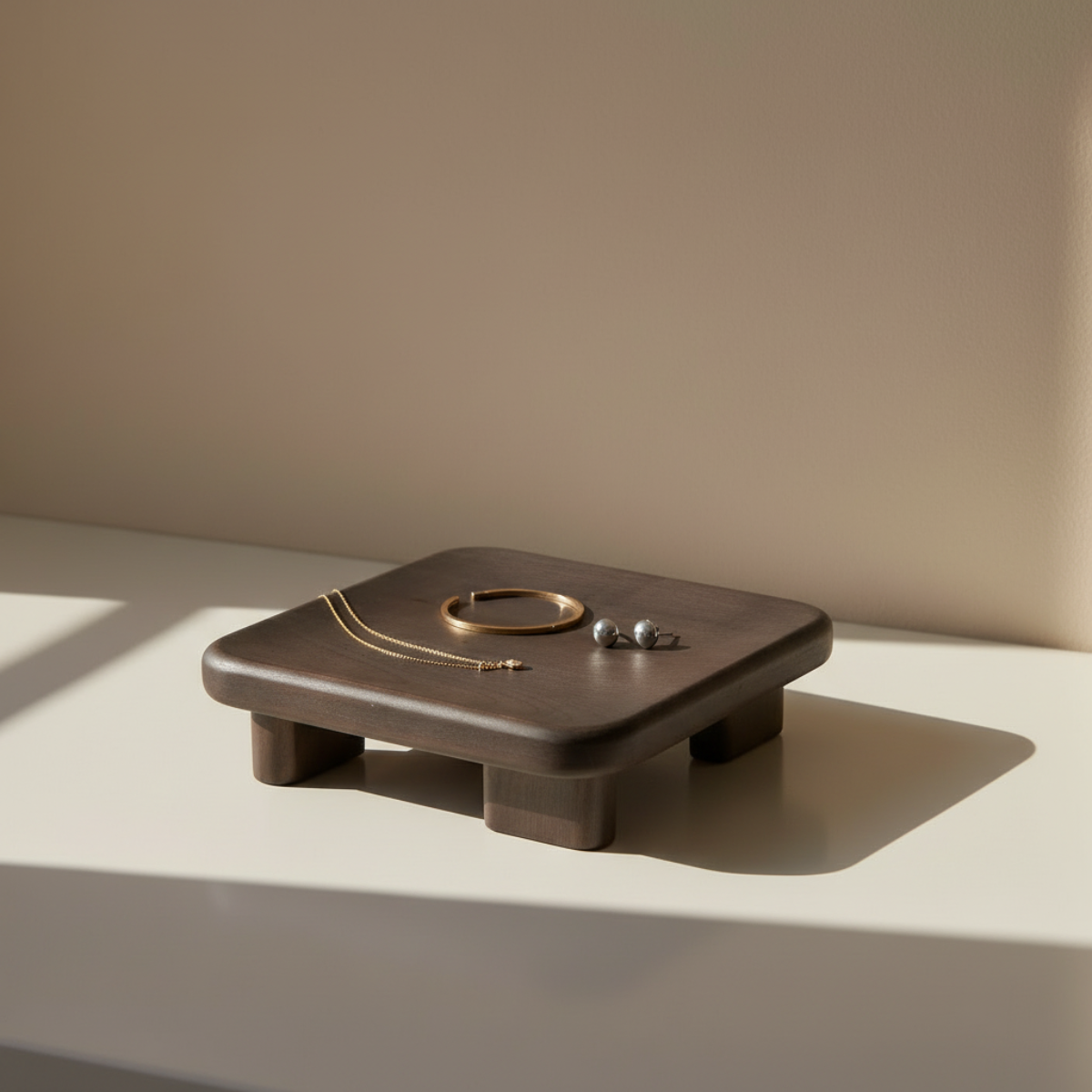 sia-deco-arlo-plateau-soho-carr-bois-marron-24-cm image 2