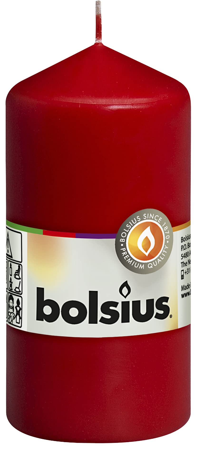 bolsius-bougies-piliers-12x6-cm-bougie-rouge-lot-10-33h image 4