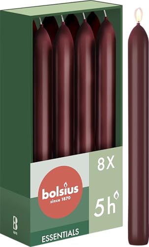 bolsius-essentials-bougie-d-ner-rouge-bordeaux-17-cm-lot-8 image 4