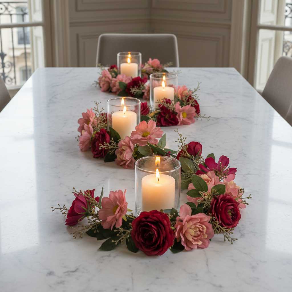 sia-noah-guirlande-dahlias-marguerites-rouge-127-cm image 2