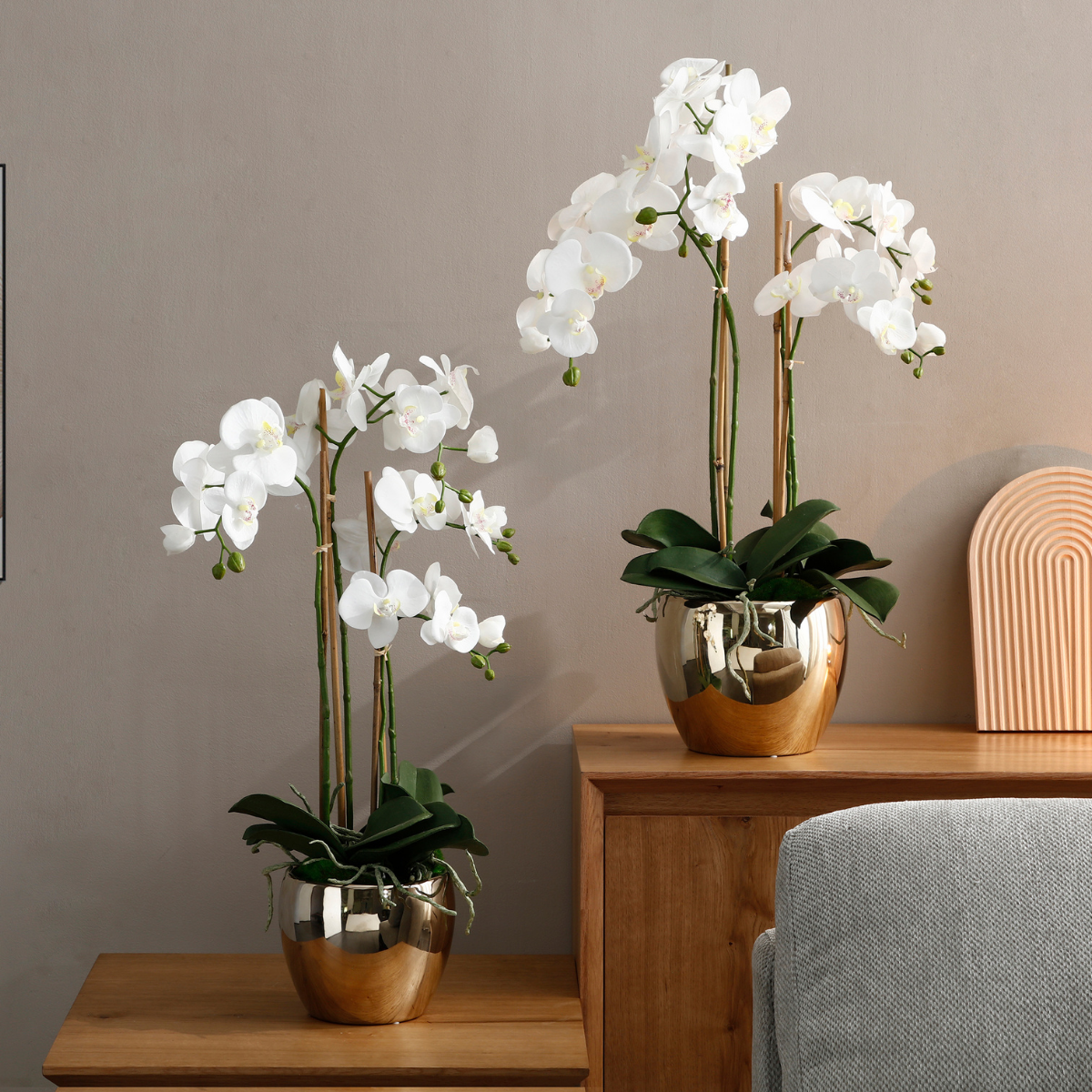 sia-deco-noah-orchid-e-artificielle-vase-dor-blanc-79-cm image 5