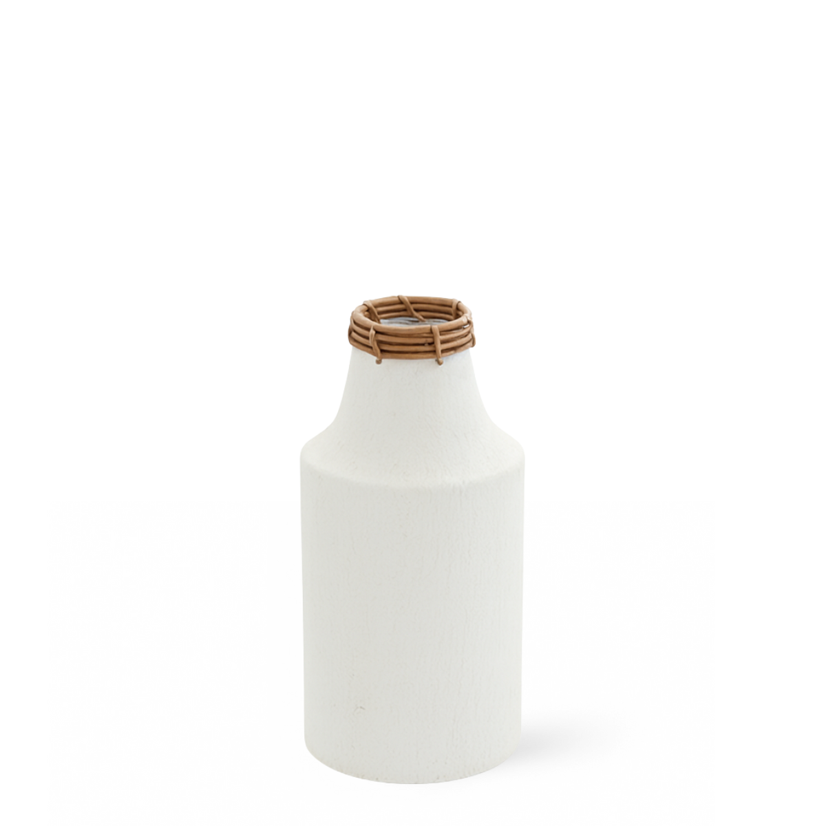 sia-antica-vase-m-tal-solea-blanc-rotin-32-cm image 1