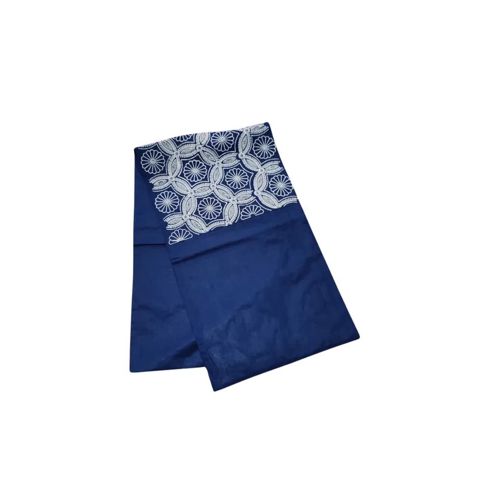 sia-nola-paros-chemin-de-table-coton-bleu-140-cm image 1