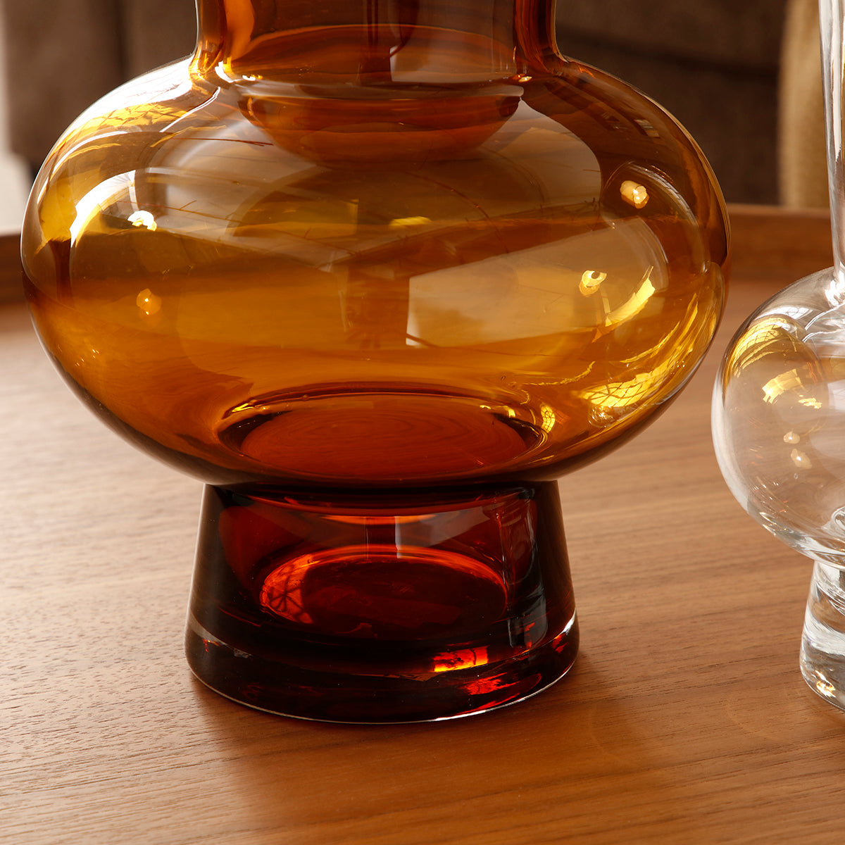 sia-antica-bubble-vase-ambre-31-cm-verre-transparent-bulle image 5