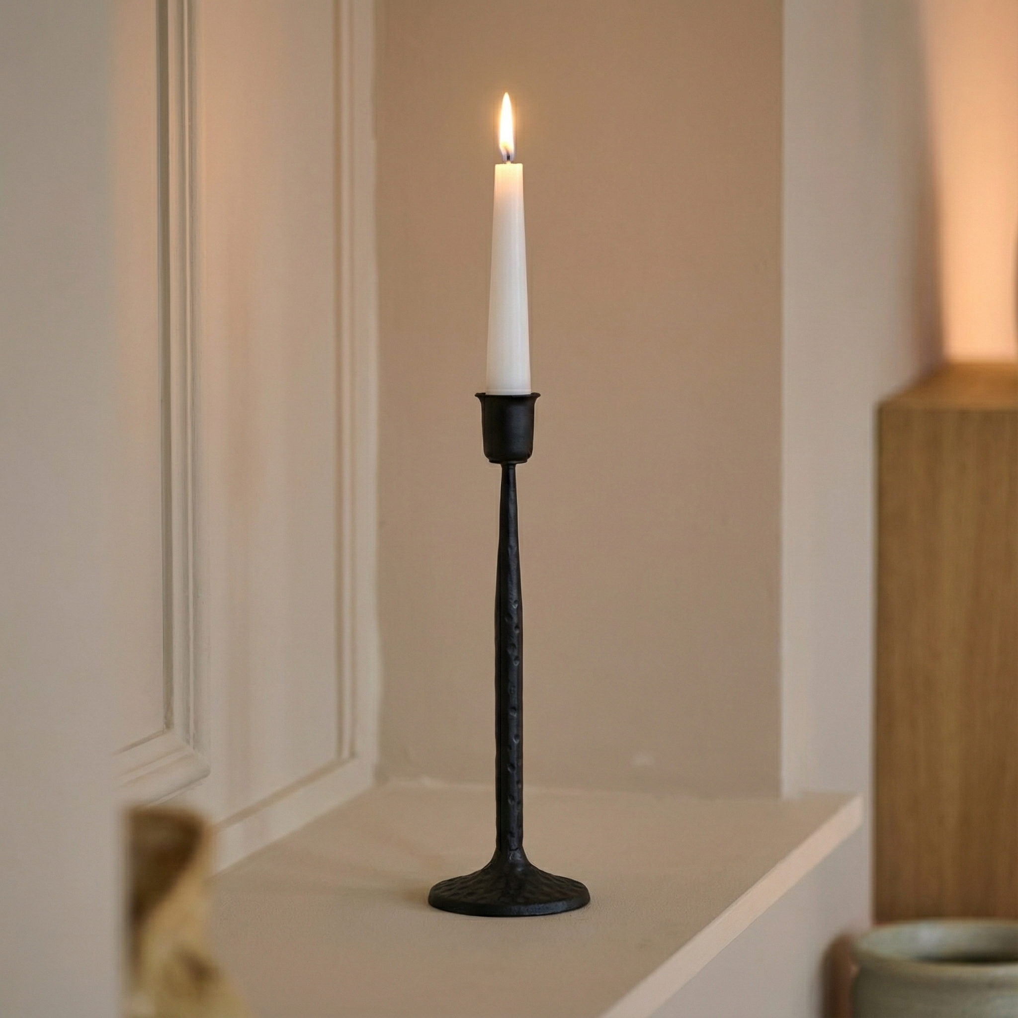 sia-deco-nora-nalia-bougeoir-noir-25-cm-chandelle image 2