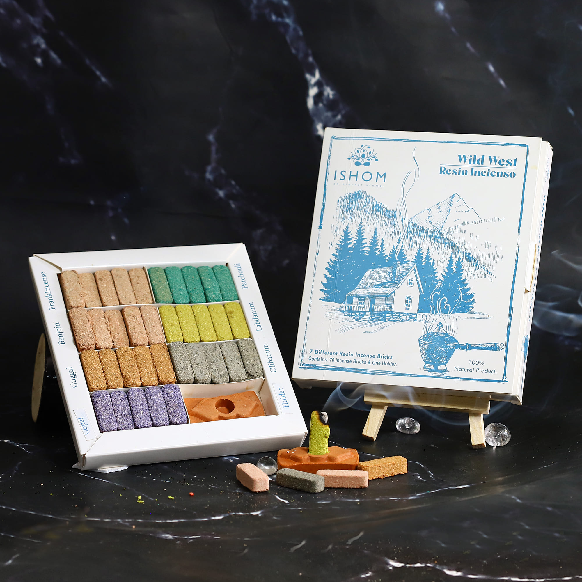 ishom-smudge-briques-d-encens-wild-west-70-briques image 3