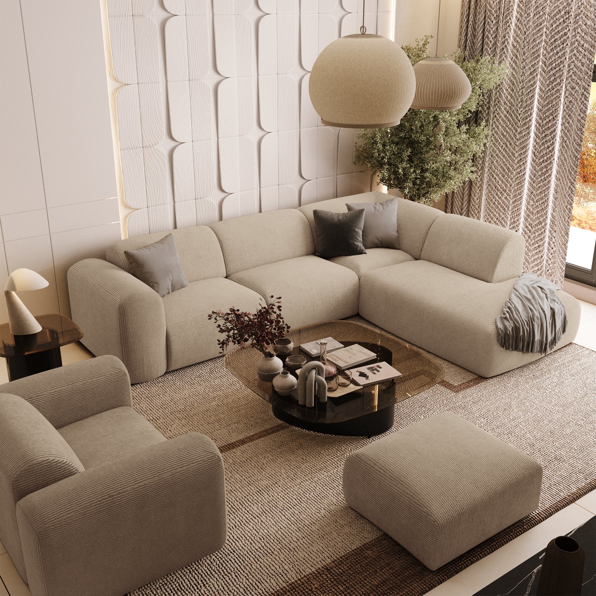 sia-myra-canap-angle-droit-cr-me-5-places-arrondi image 7