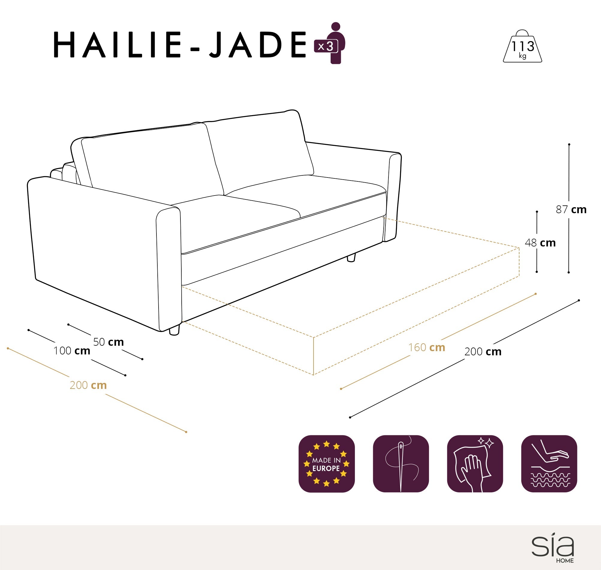 sia-deco-joan-canap-convertible-hailie-jade-beige-160-cm image 5