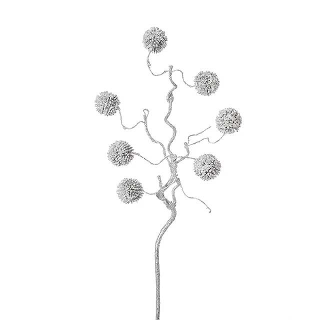 sia-deco-noah-branche-izia-pompons-argent-50-cm image 1
