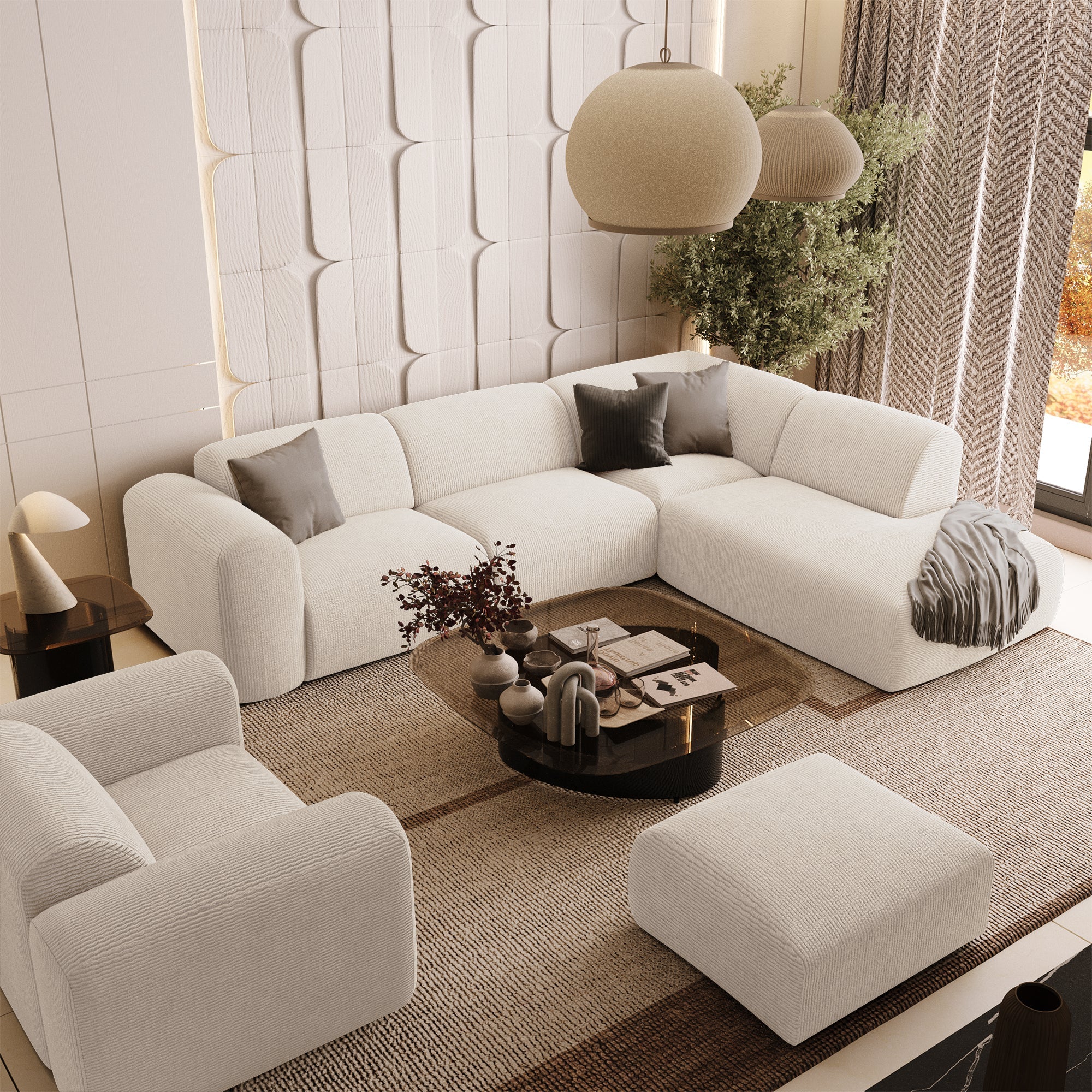 sia-myra-canap-angle-droit-cr-me-5-places-arrondi image 2