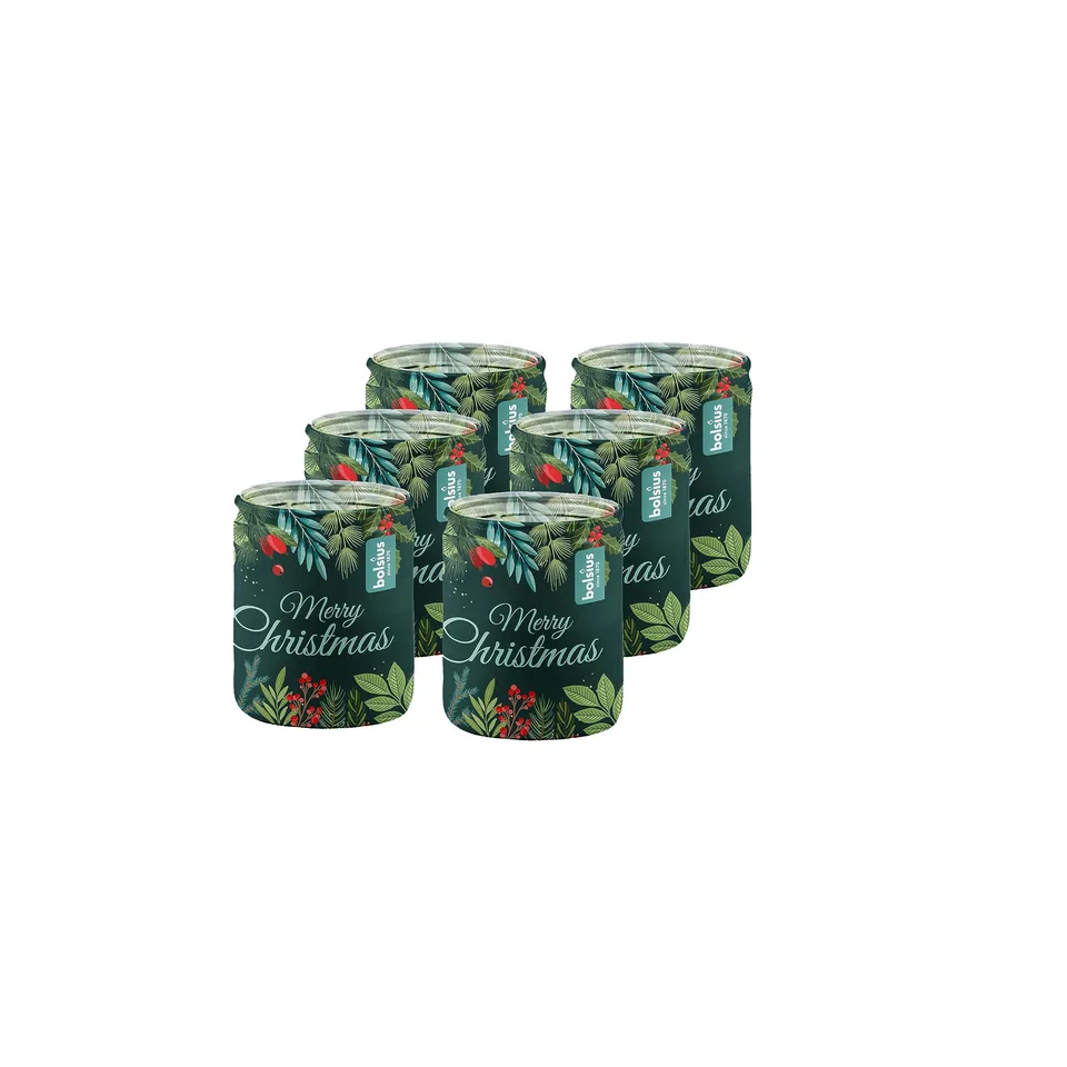 bolsius-bougies-parfum-es-verre-vert-lot-6-bougie-vanille image 1