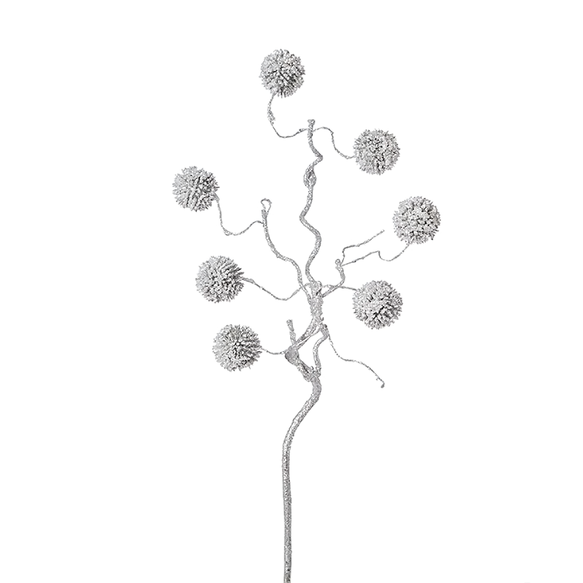 sia-deco-noah-branche-izia-pompons-argent-50-cm image 1