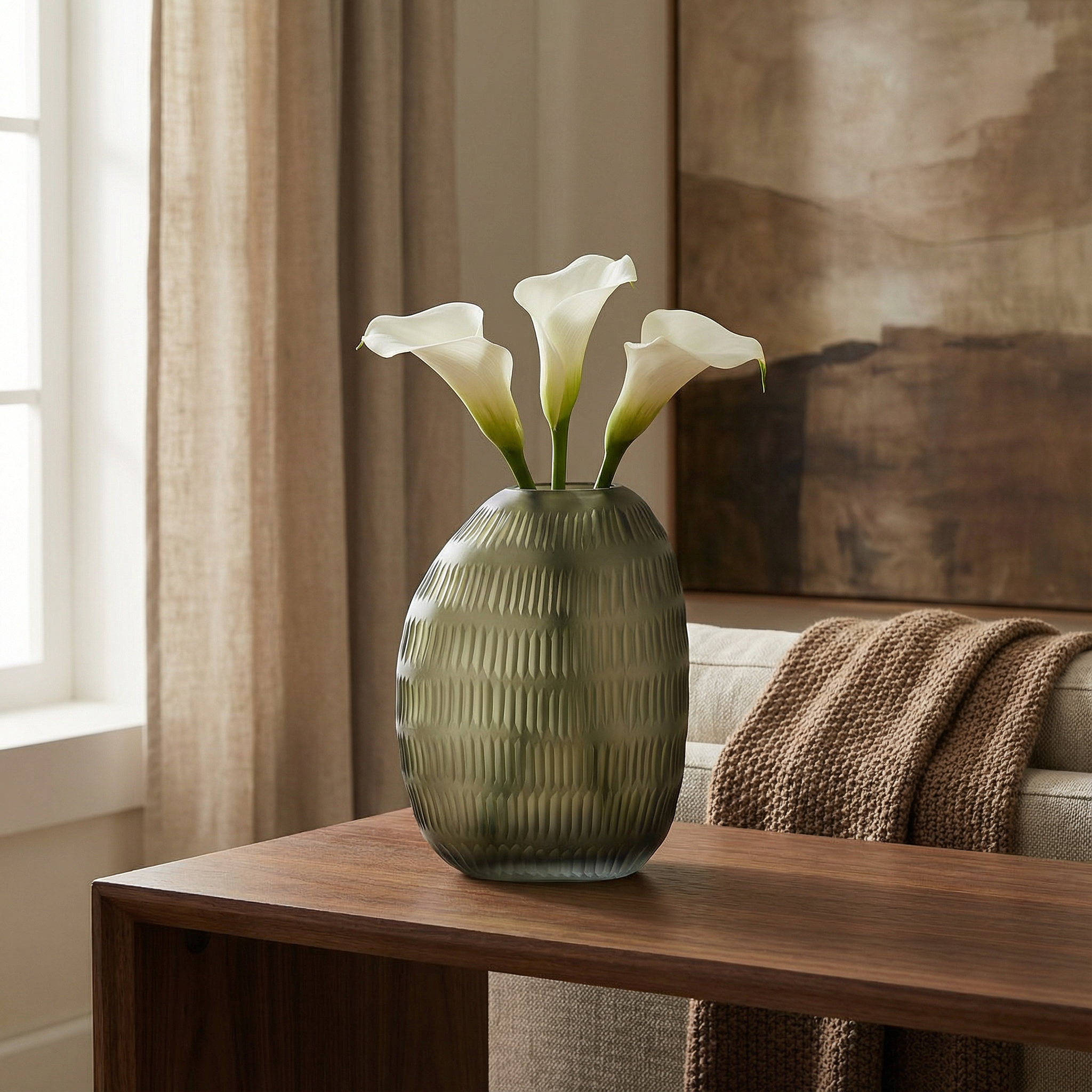 sia-deco-antica-verdalys-vase-verre-vert-25-cm-souffl image 2