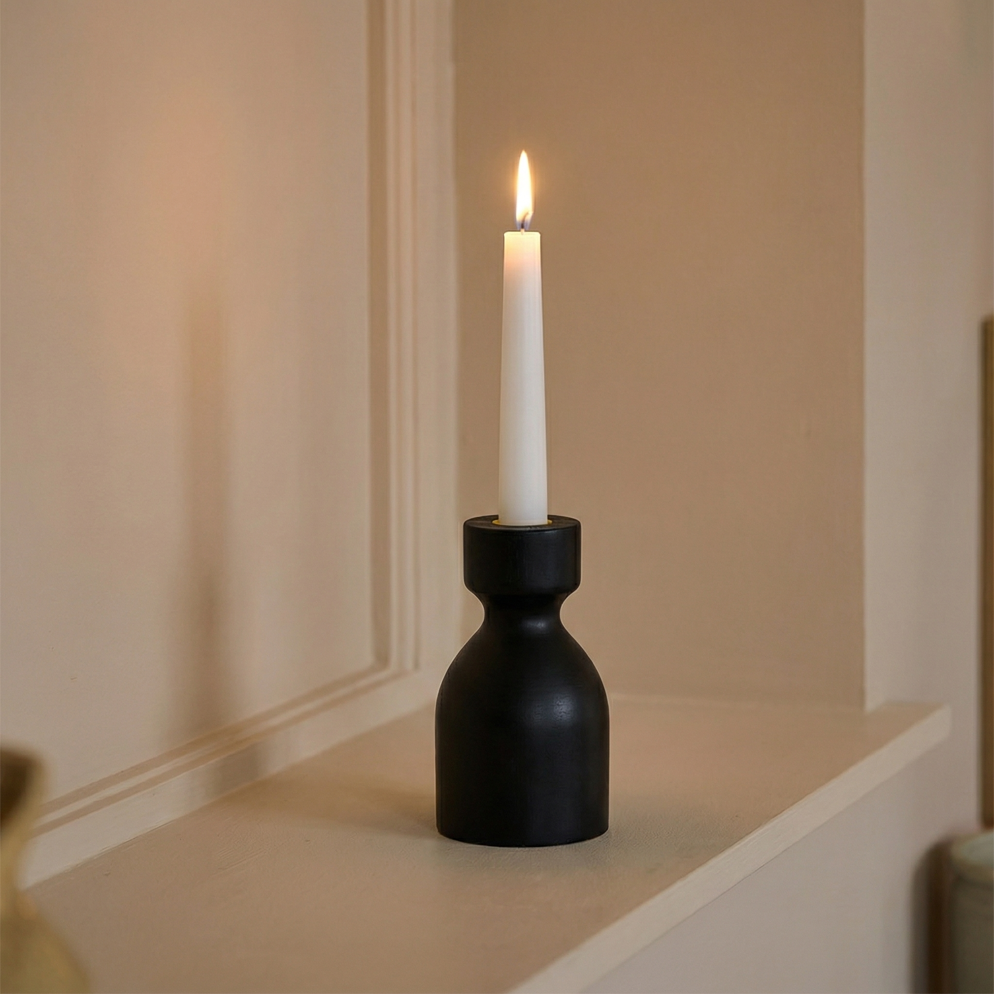 sia-deco-nora-bougeoir-bois-noir-elya-13-cm image 2