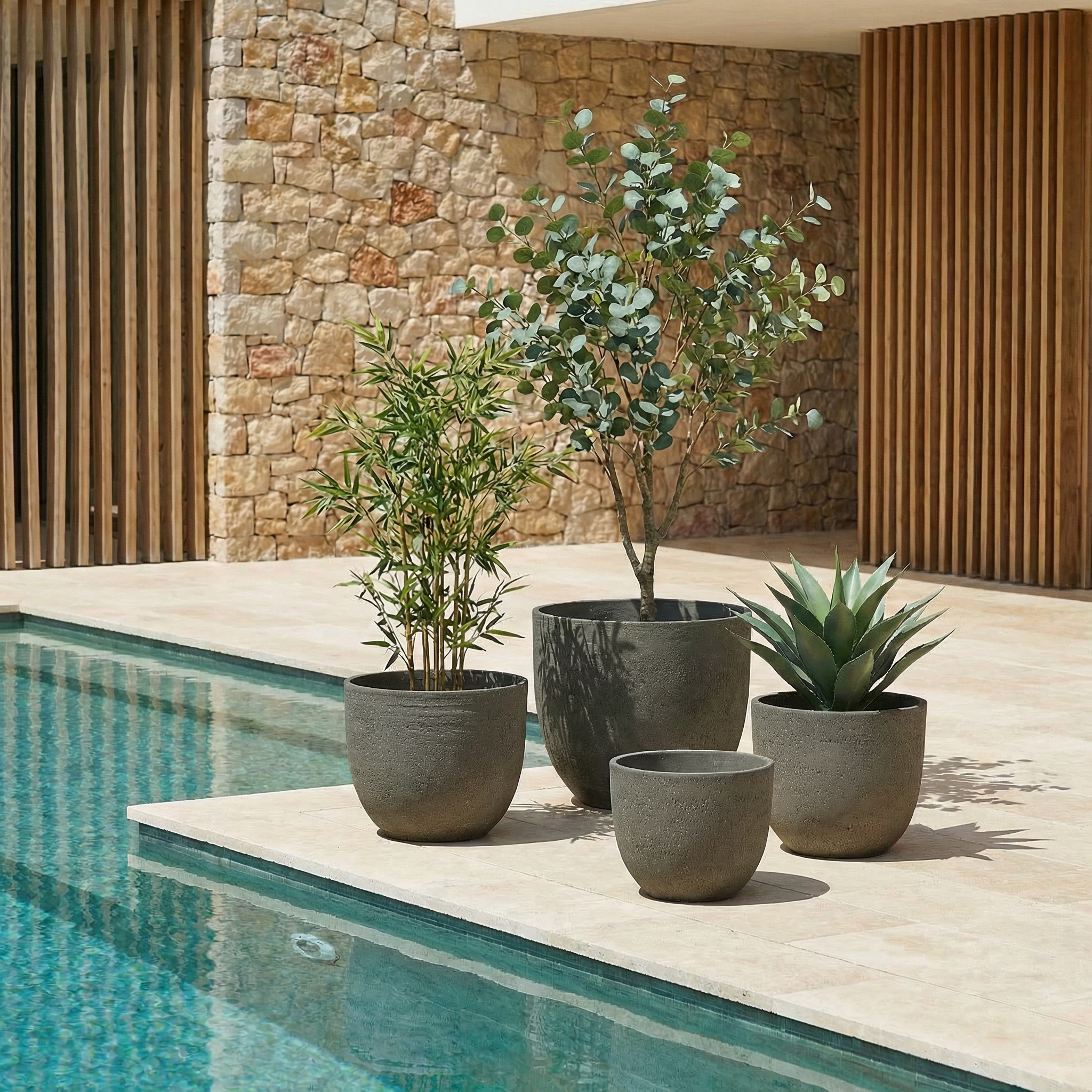 sia-deco-antica-lot-4-cache-pots-terra-marron-granito image 2