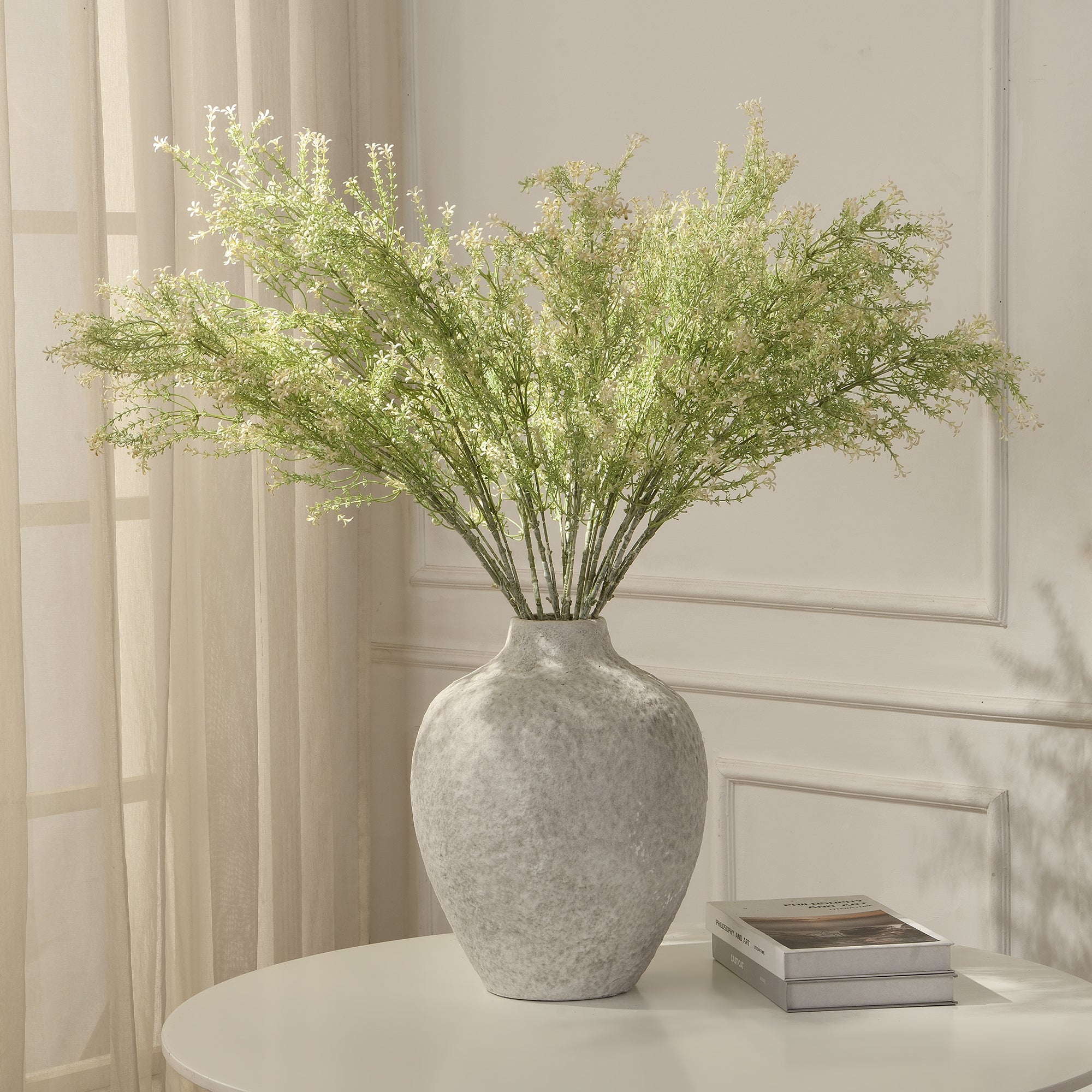 sia-deco-noah-feuillage-petites-fleurs-plante-artificielle-blanc-92-cm image 2