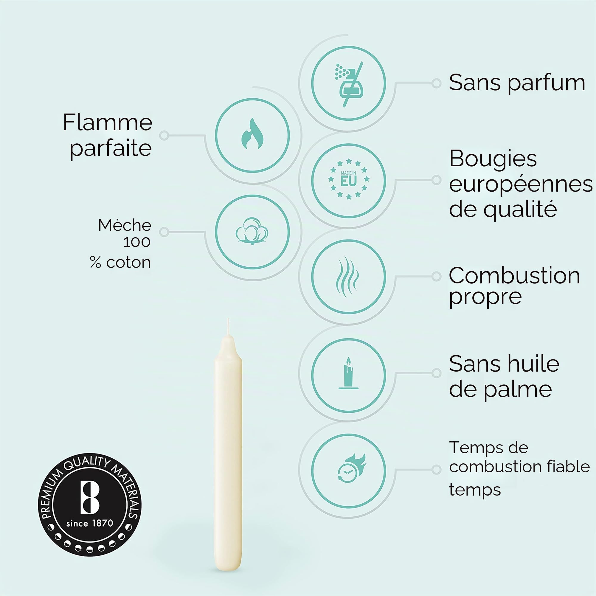 bolsius-bougies-de-d-ner-coniques-18-cm-ivoire-x45-6h image 3