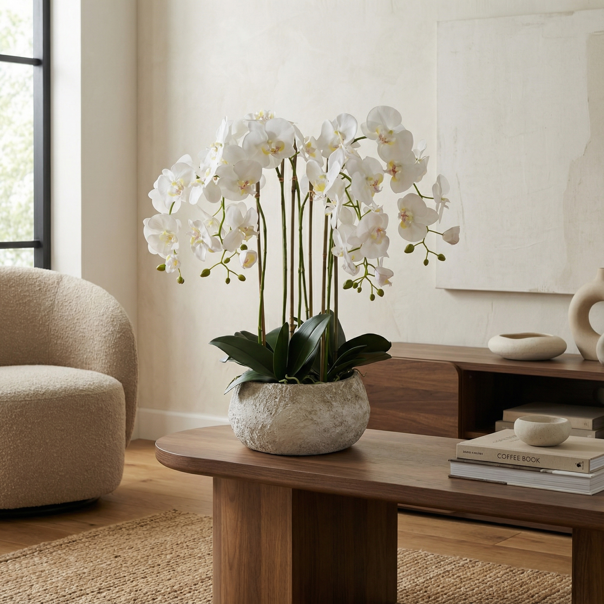 sia-noah-composition-orchid-e-serena-70-cm-fleur-artificielle-blanche image 2