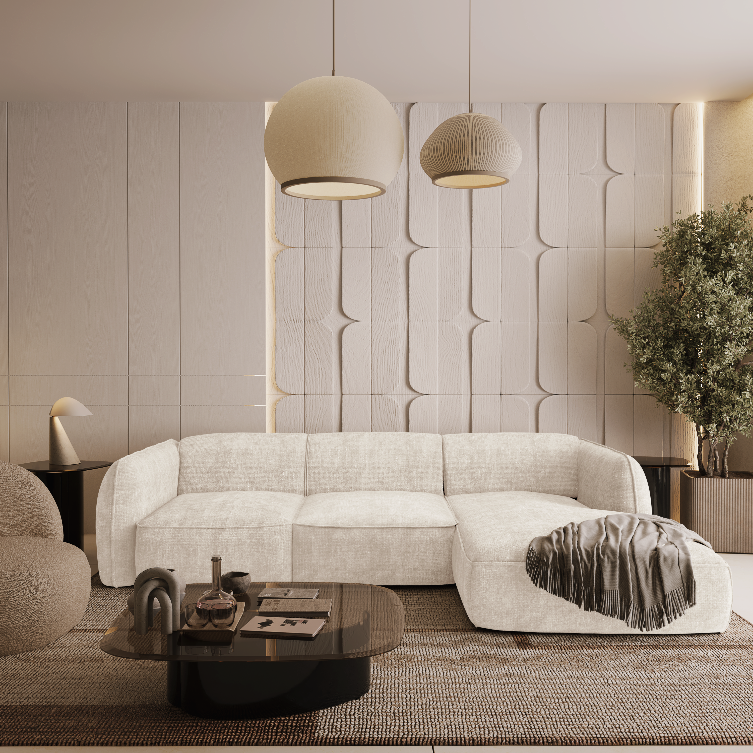 sia-deco-livia-canap-angle-droit-cr-me-5-places image 2