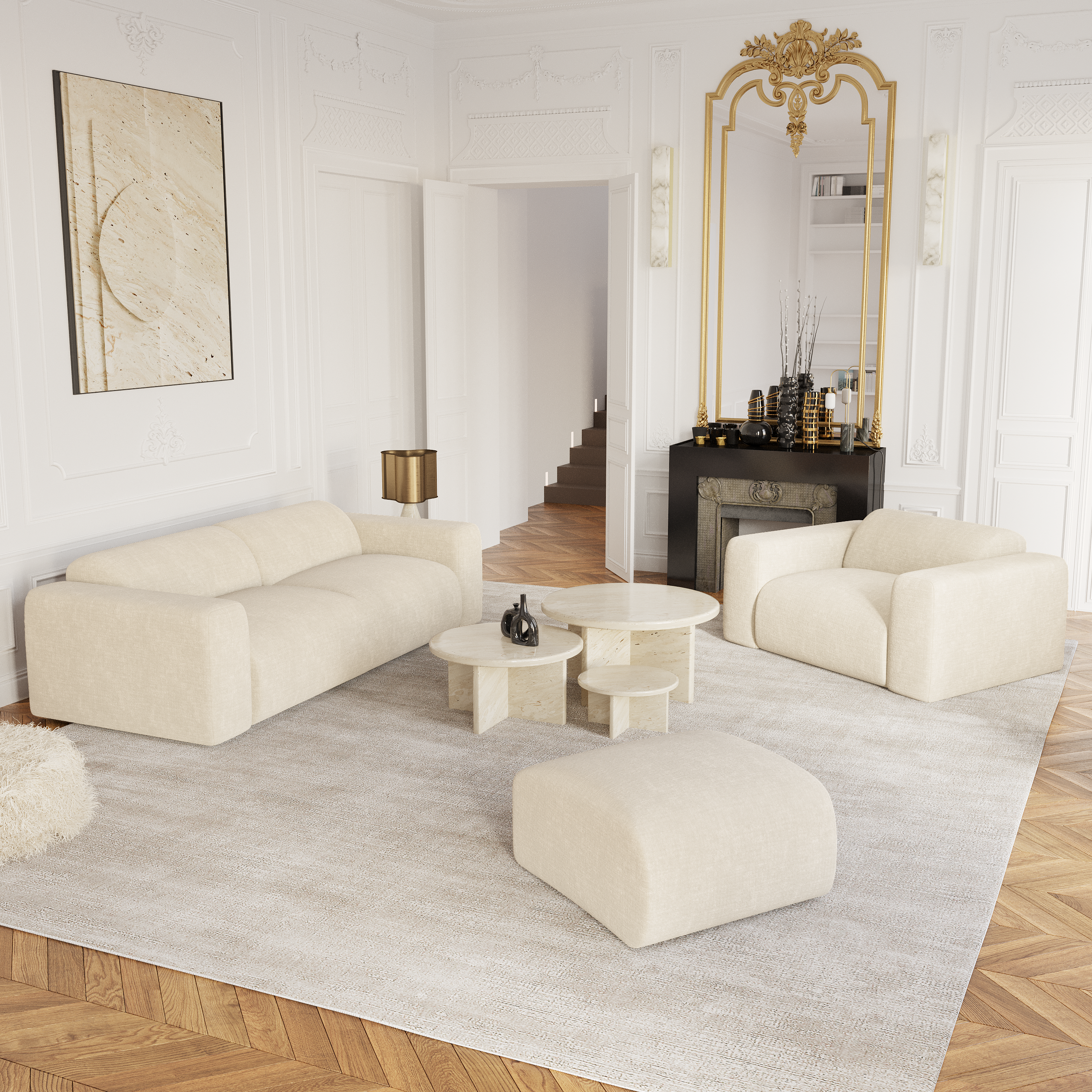 sia-deco-myra-pouf-cr-me-assise-arrondie-confort image 2
