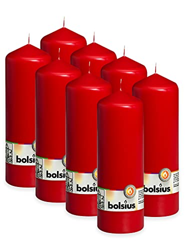 bolsius-bougies-piliers-20x7cm-lot-8-bougie-rouge-75h image 6