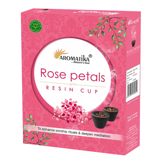 aromatika-sambrani-rose-petals-coupelles-encens-rose-x12 image 1