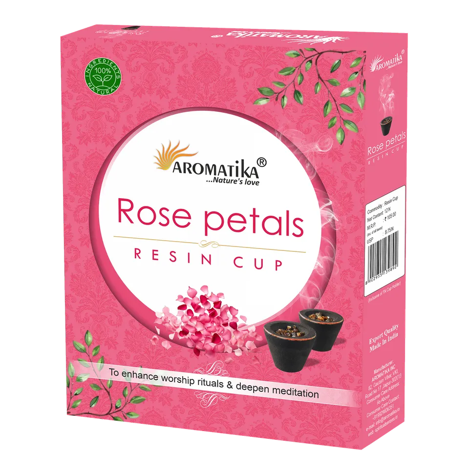 aromatika-sambrani-rose-petals-coupelles-encens-rose-x12 image 1