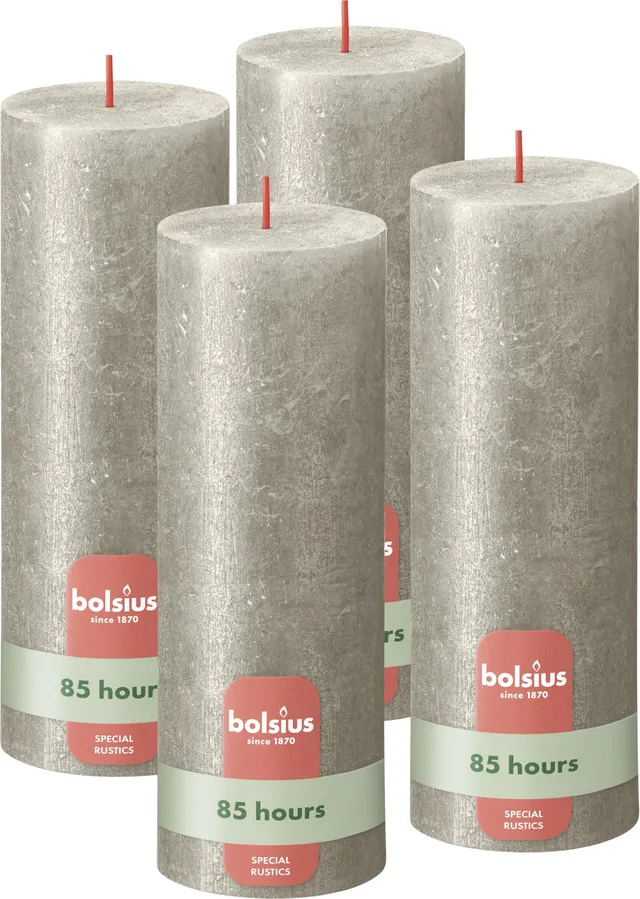 bolsius-bougies-rustiques-19cm-bougie-champagne-x4-85h image 1