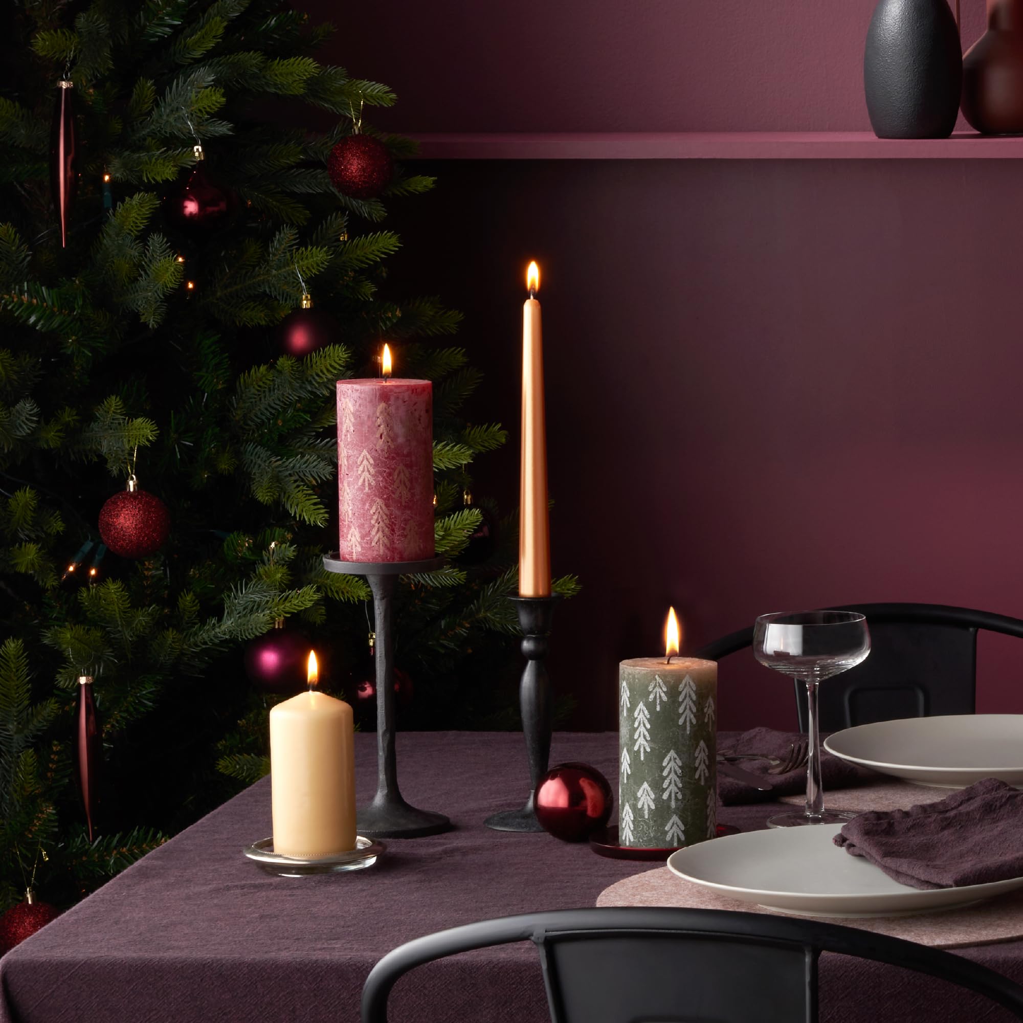 bolsius-rustic-bougie-pilier-verte-sapin-no-l-13-cm-60h image 2